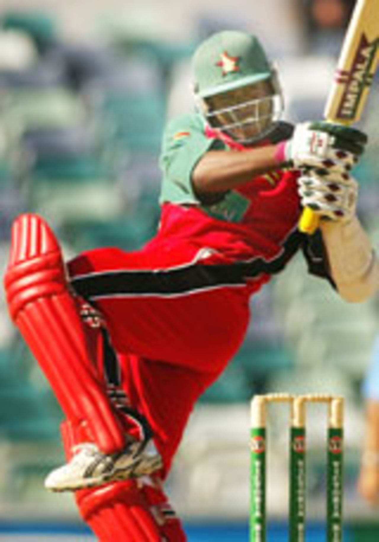 Stuart Matsikenyeri pulls one on his way to 38, India v Zimbabwe, 12th ODI, VB Series, Perth, February 3rd, 2004