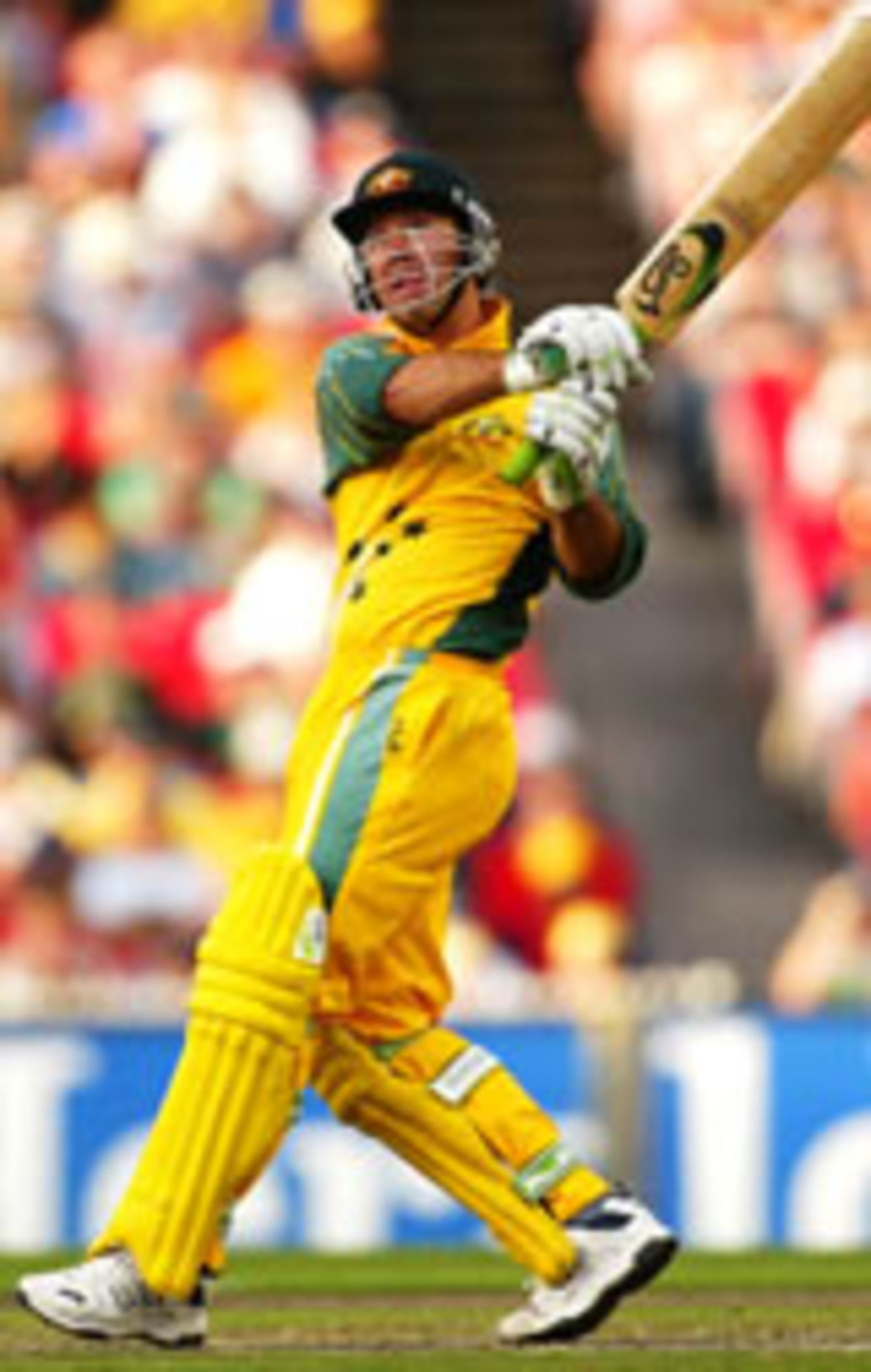 Ricky Ponting has a go at the ball, Australia v India, VB Series, 1st final, Melbourne, February 6, 2004
