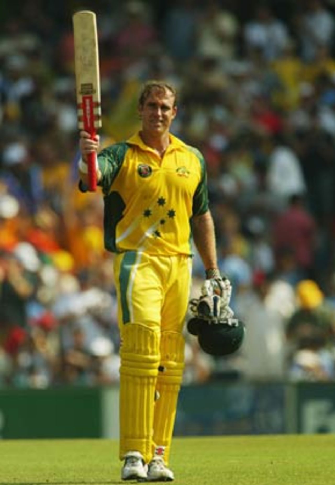 Matthew Hayden had genuine cause to celebrate, a crucial century, Australia v India, VB Series, 2nd final, Sydney, February 8, 2004