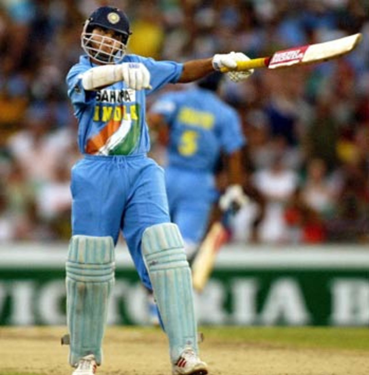 Sourav Ganguly tried to hit out, but the target was an impossible one, Australia v India, VB Series, 2nd final, Sydney, February 8, 2004