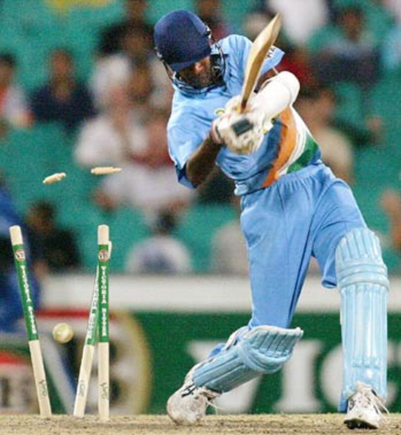 Lakshmipathy Balaji was clean bowled and Australia had won the VB Series in thumping fashion, Australia v India, VB Series, 2nd final, Sydney, February 8, 2004