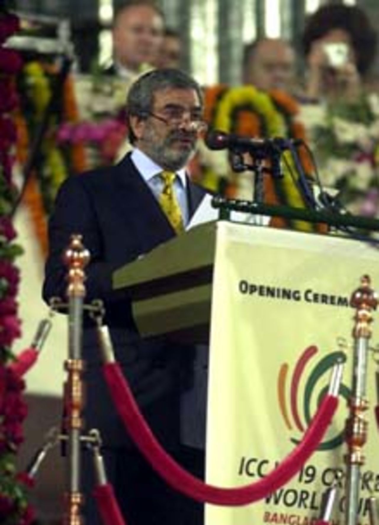 ICC President Ehsan Mani at the ICC U/19 Cricket World Cup opening ceremony
