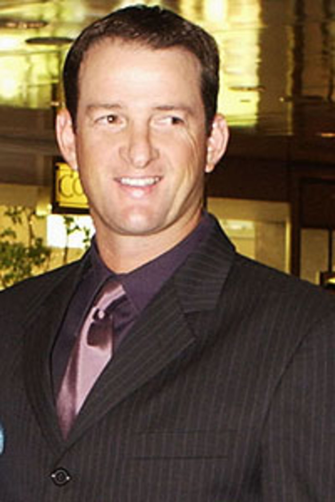 Mark Waugh arrives prior to the presentation of the Allan Border Medal at the Crown Palladium Ballroom in Melbourne, Australia on January 28, 2003.