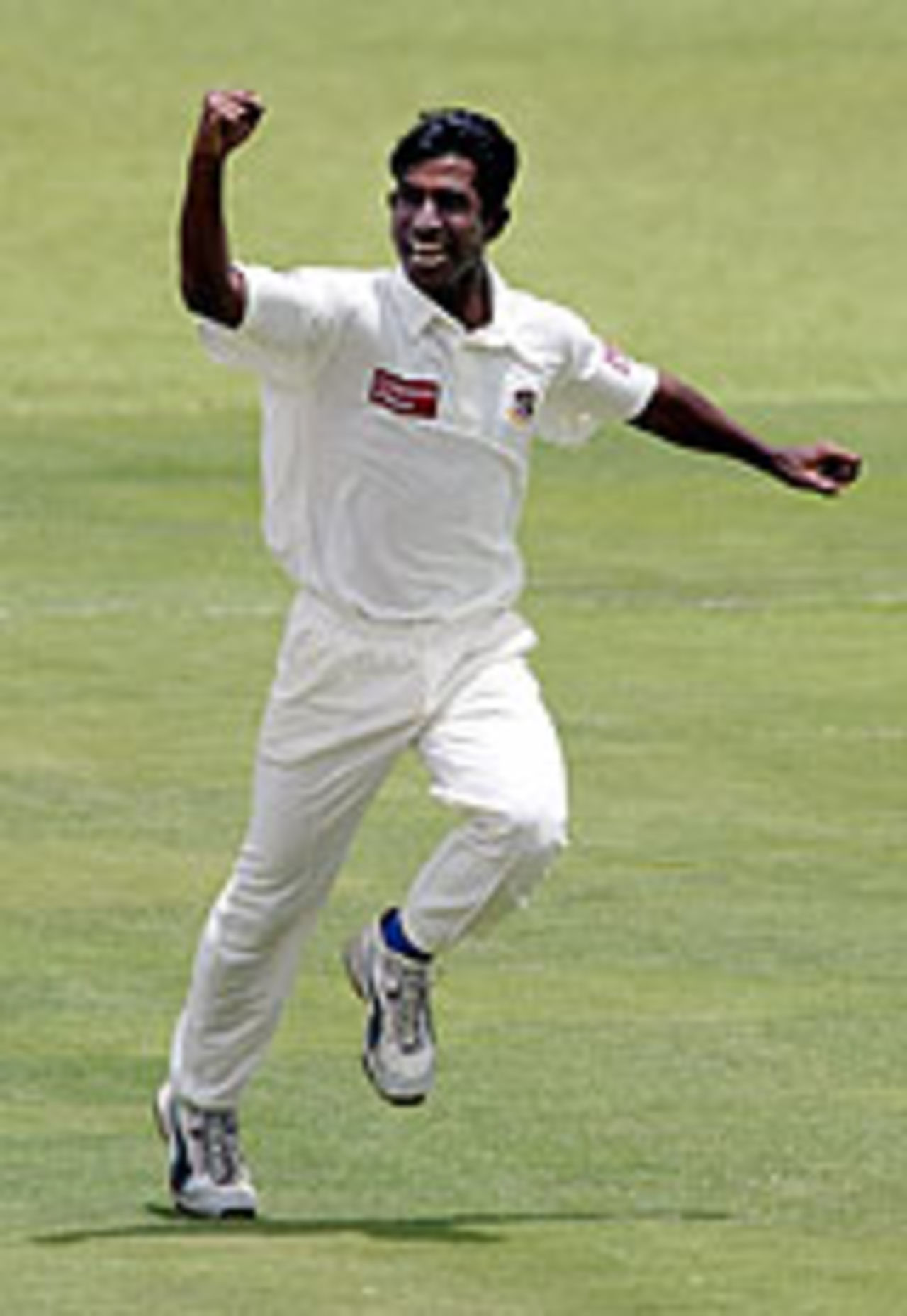 Tapash Baisya celebrates after dismissing Trevor Gripper for a duck in the first Test, Zimbabwe v Bangladesh, 1st Test, Harare, 2003-04