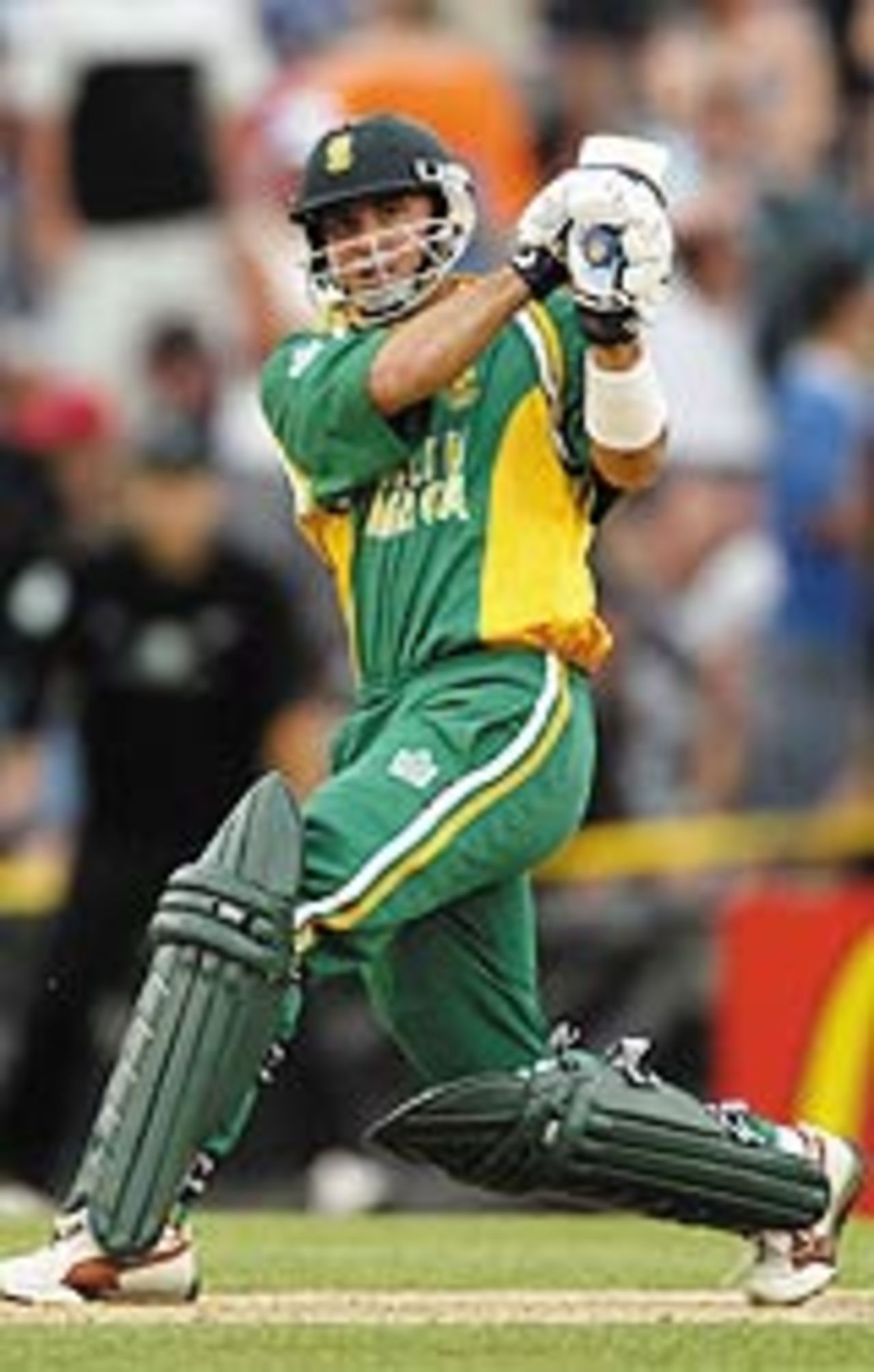 Herschelle Gibbs hits out during the first ODI, New Zealand v South Africa, 1st ODI, Eden Park, February 13, 2004