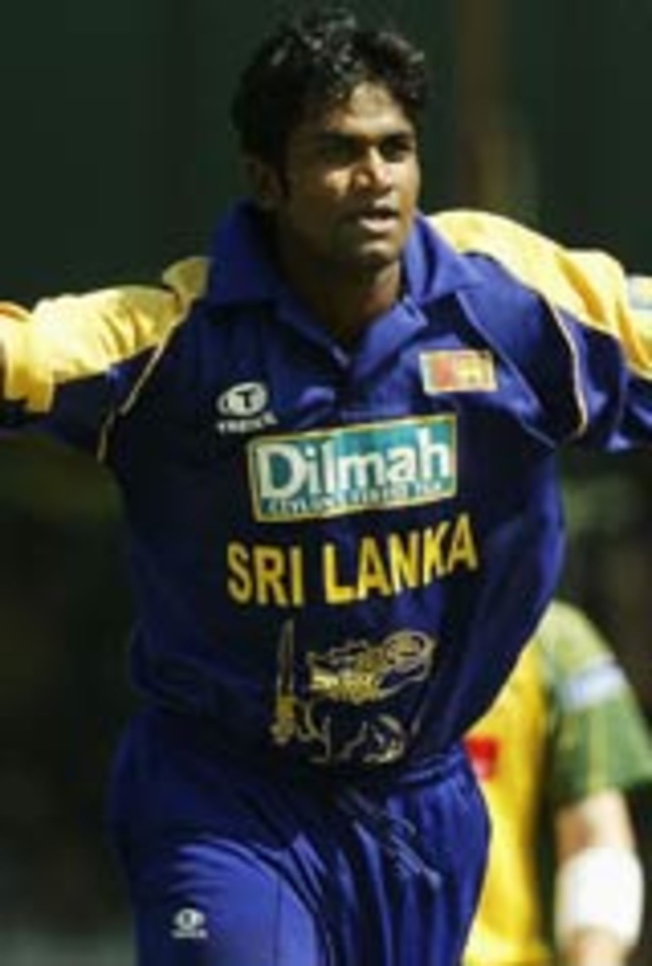 Nuwan Zoysa celebrates, Sri Lanka v Australia, 5th ODI, Colombo, February 29, 2004
