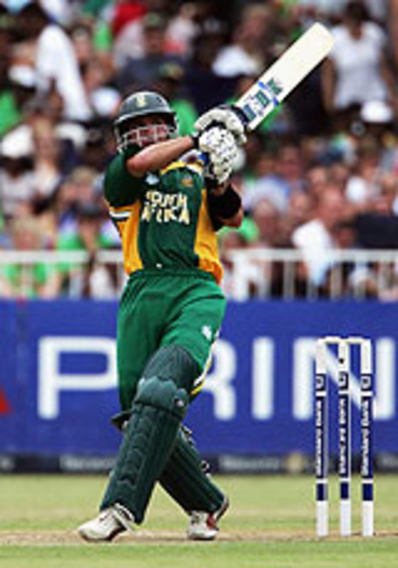 Herschelle Gibbs carried South Africa's innings with an unbeaten 103 in the sixth one-day international at Durban, South Africa v England, February 11, 2005