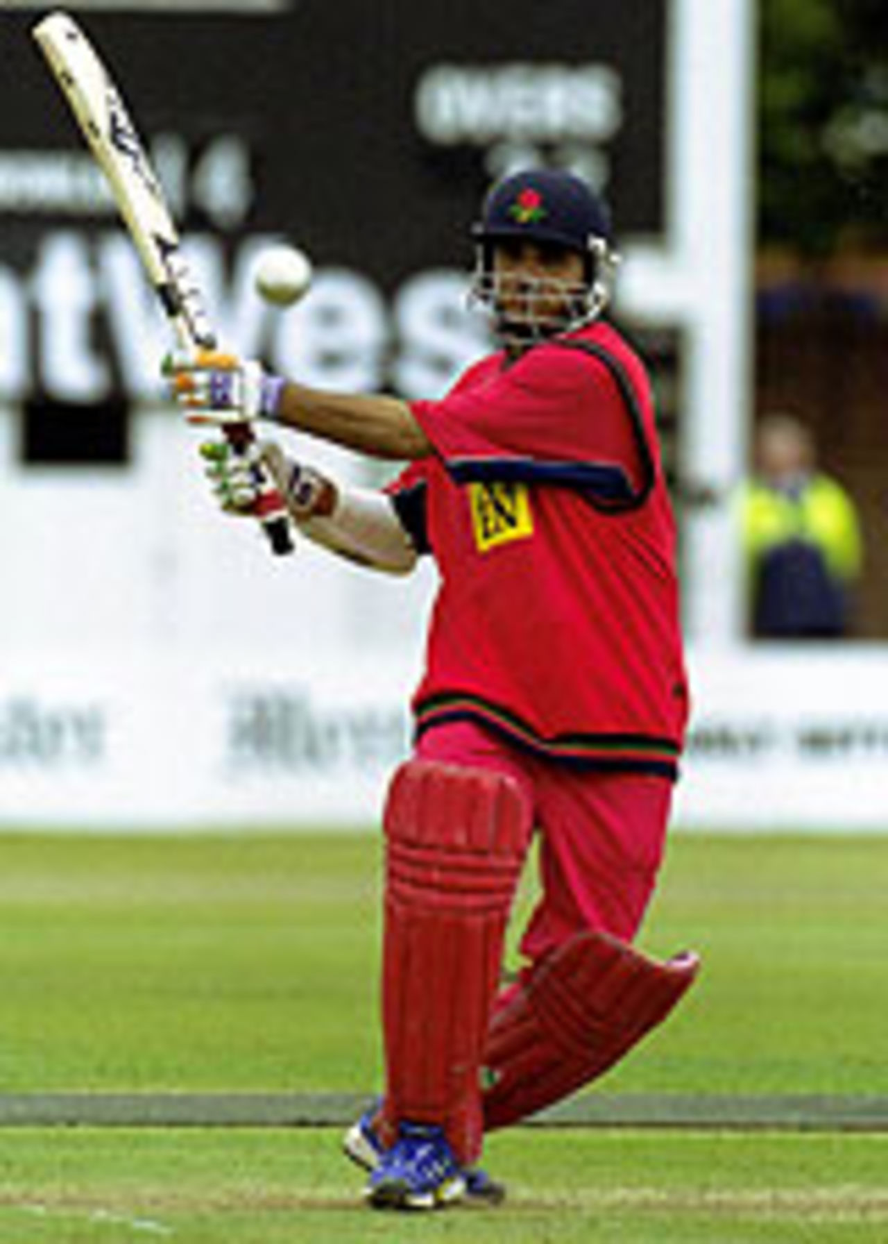 Sourav Ganguly bats for Lancashire during his disappointing county season in 2000, Old Trafford
