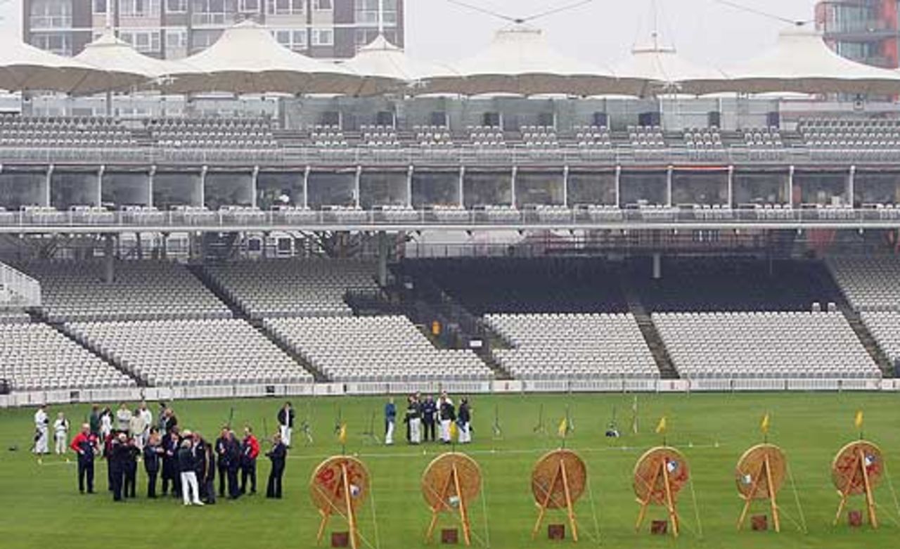 The IOC inspectorate arrives at Lord's, the proposed venue for the 2012 Olympic archery competition, February 17, 2005