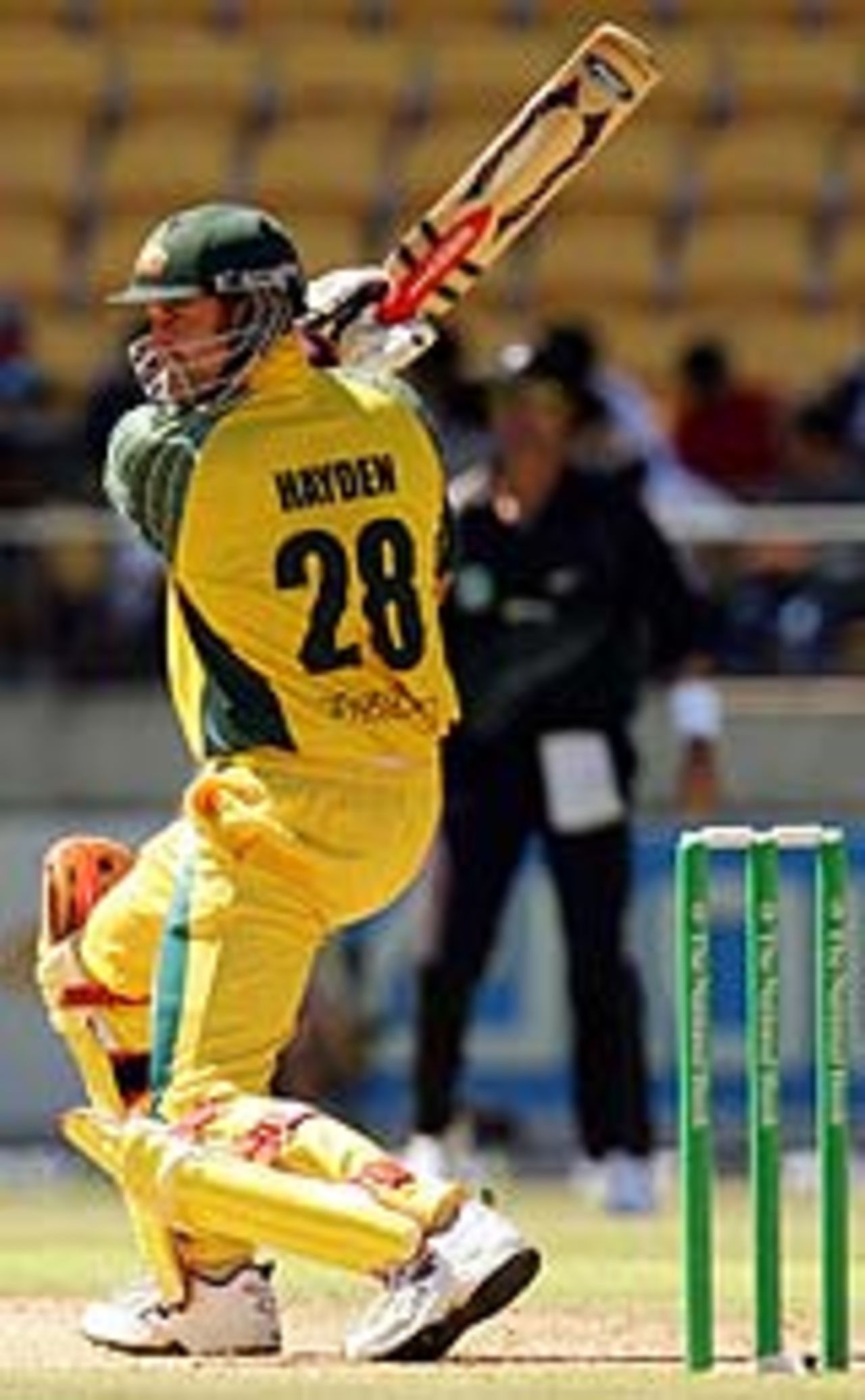 Matthew Hayden drives crisply, Australia v New Zealand, 1st ODI, Auckland, February 19, 2005