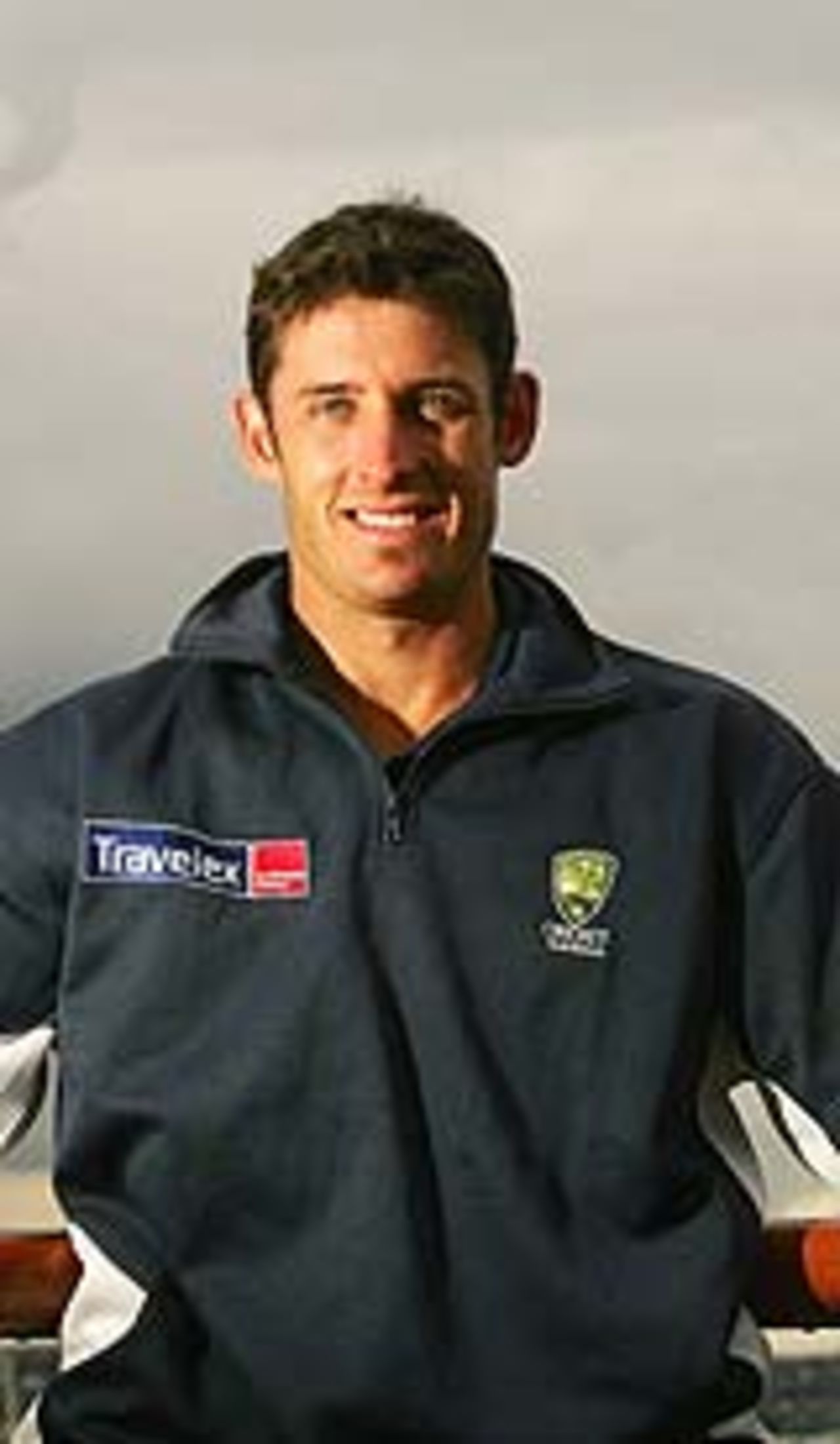 Michael Hussey relaxes ahead of the second game, Christchurch, February 23, 2005