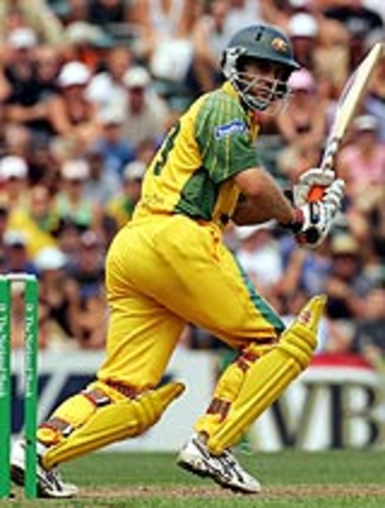 Simon Katich plays one to leg, New Zealand v Australia, 3rd ODI, Auckland, February 26, 2005