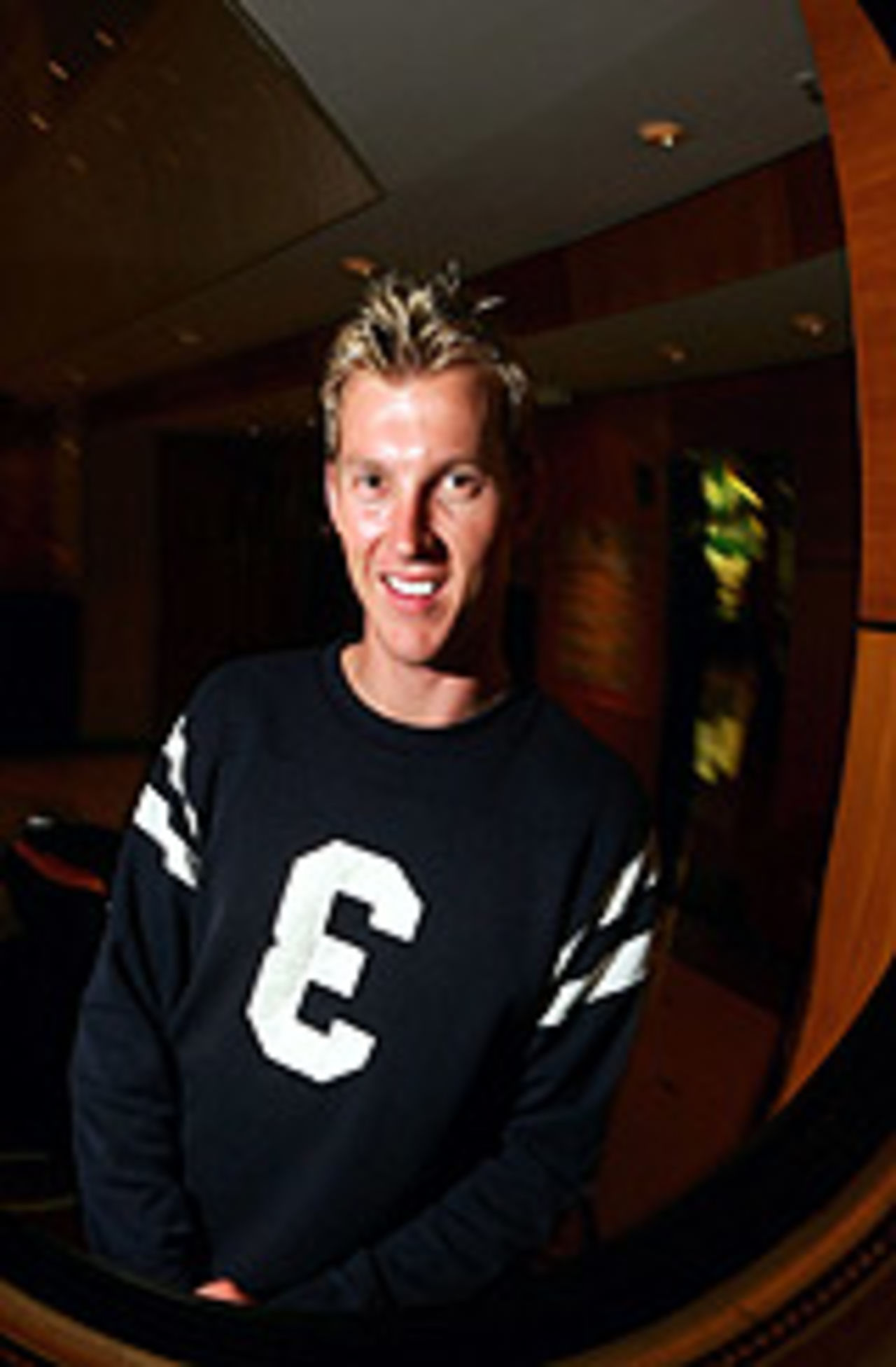Brett Lee's reflection in a weird mirror, February 27, 2005