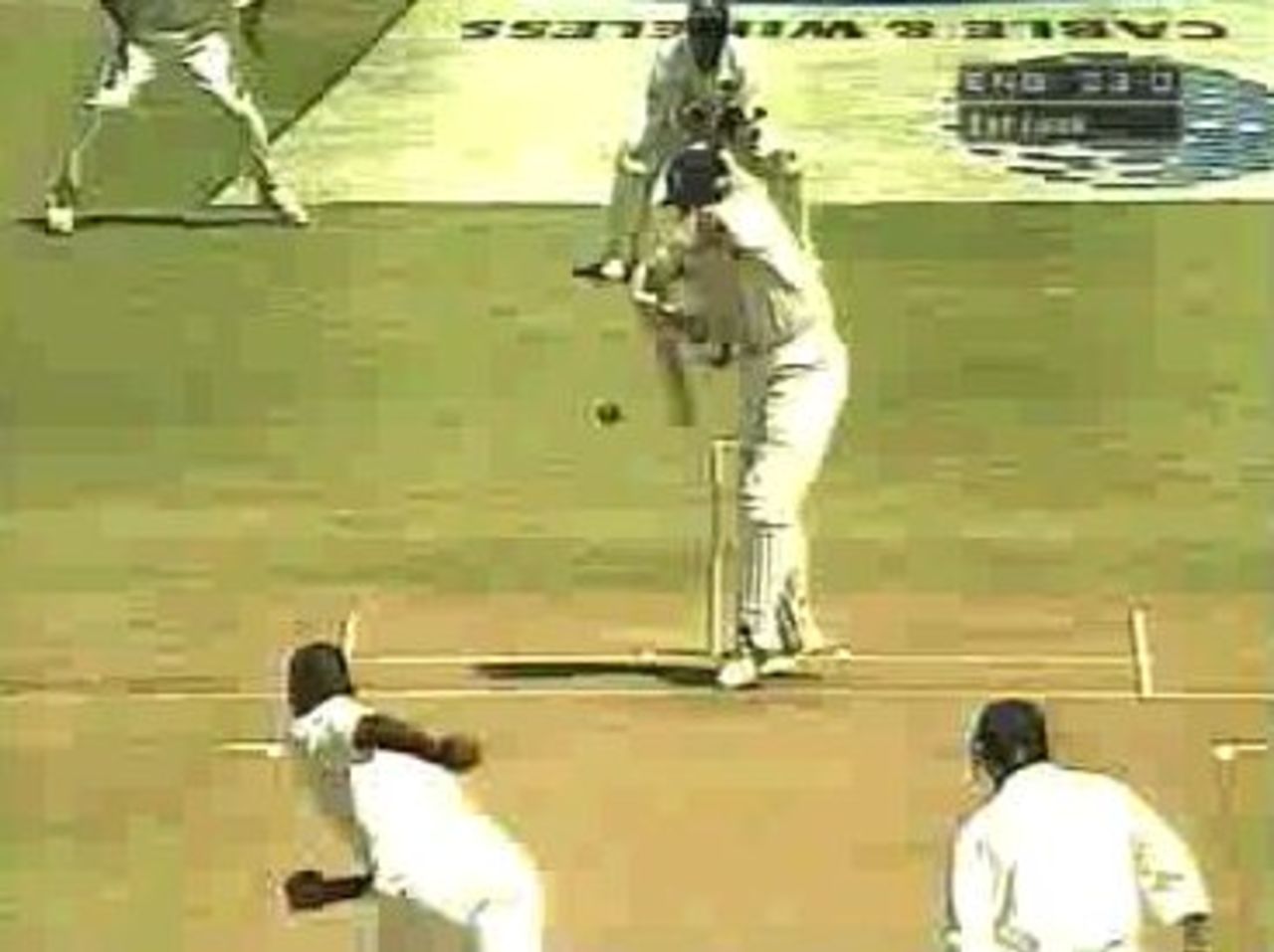 5th Test, West Indies v England, Barbados Day 1, session 1: Stewart edges Walsh to be caught by Williams for 12