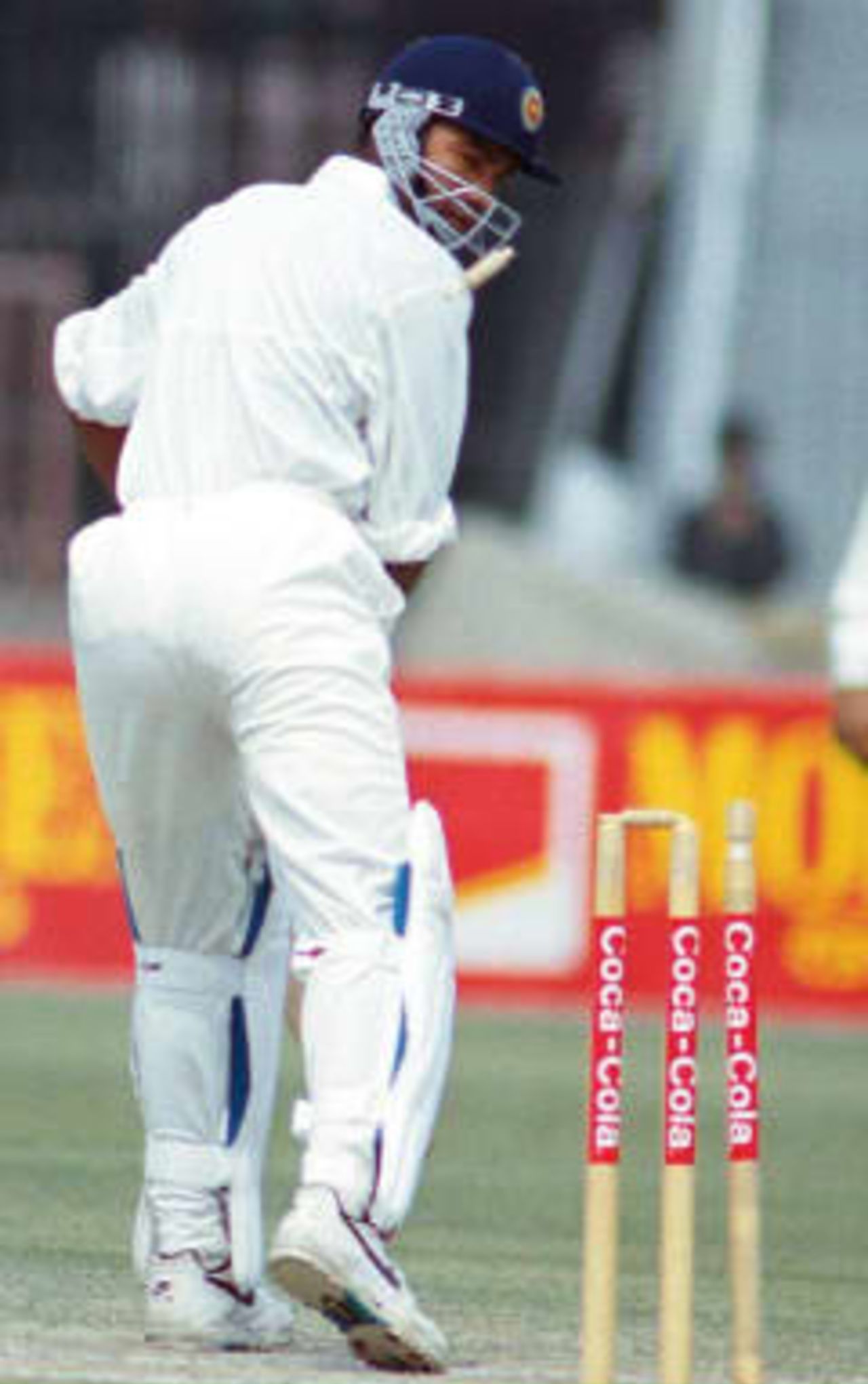 Hat trick! Wickramasinghe bowled by Wasim Akram  - Asian Test Championship, 1998/99, 3rd Match, Pakistan v Sri Lanka, Gadaffi Stadium, Lahore, 6 March 1999