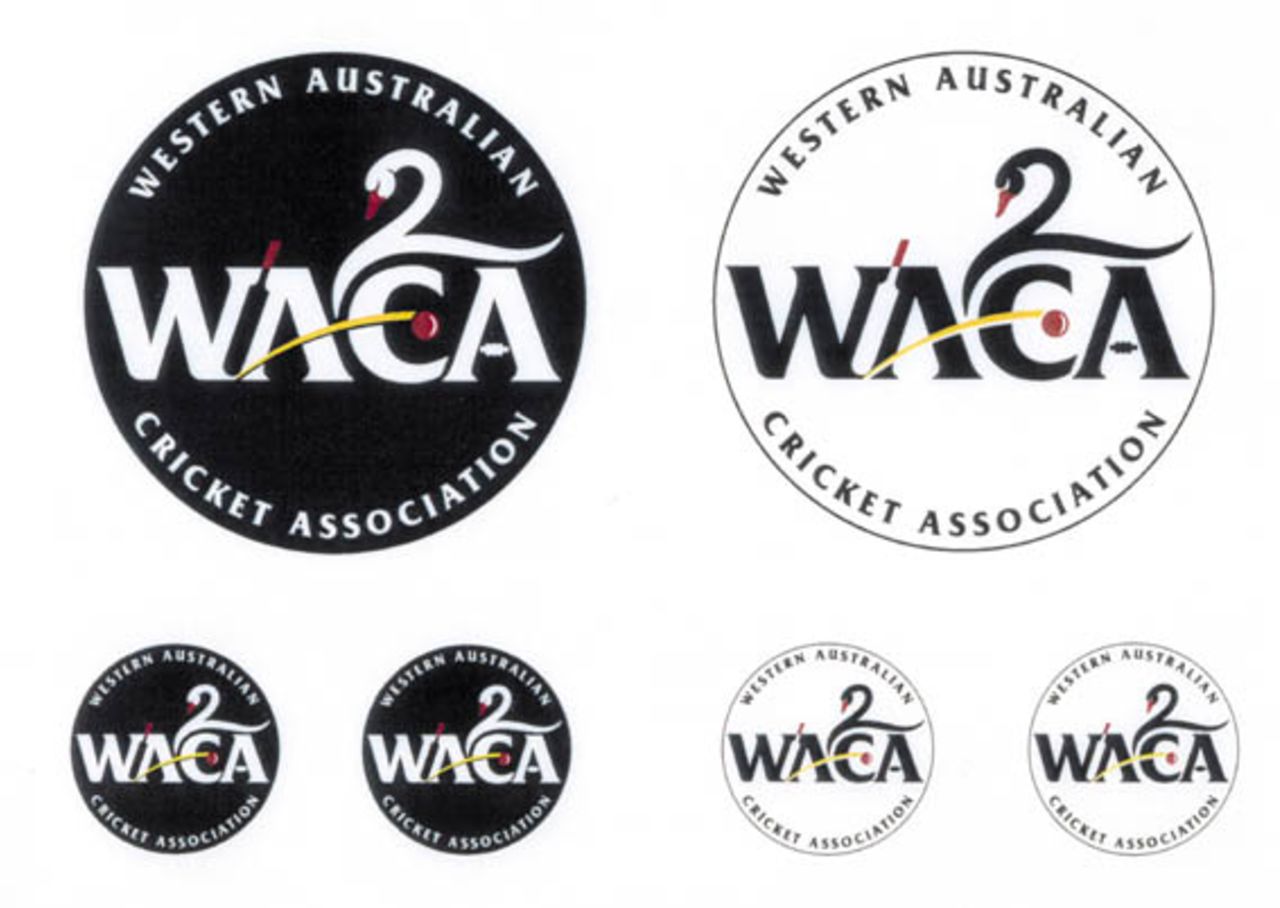 Round WACA logo's black and white