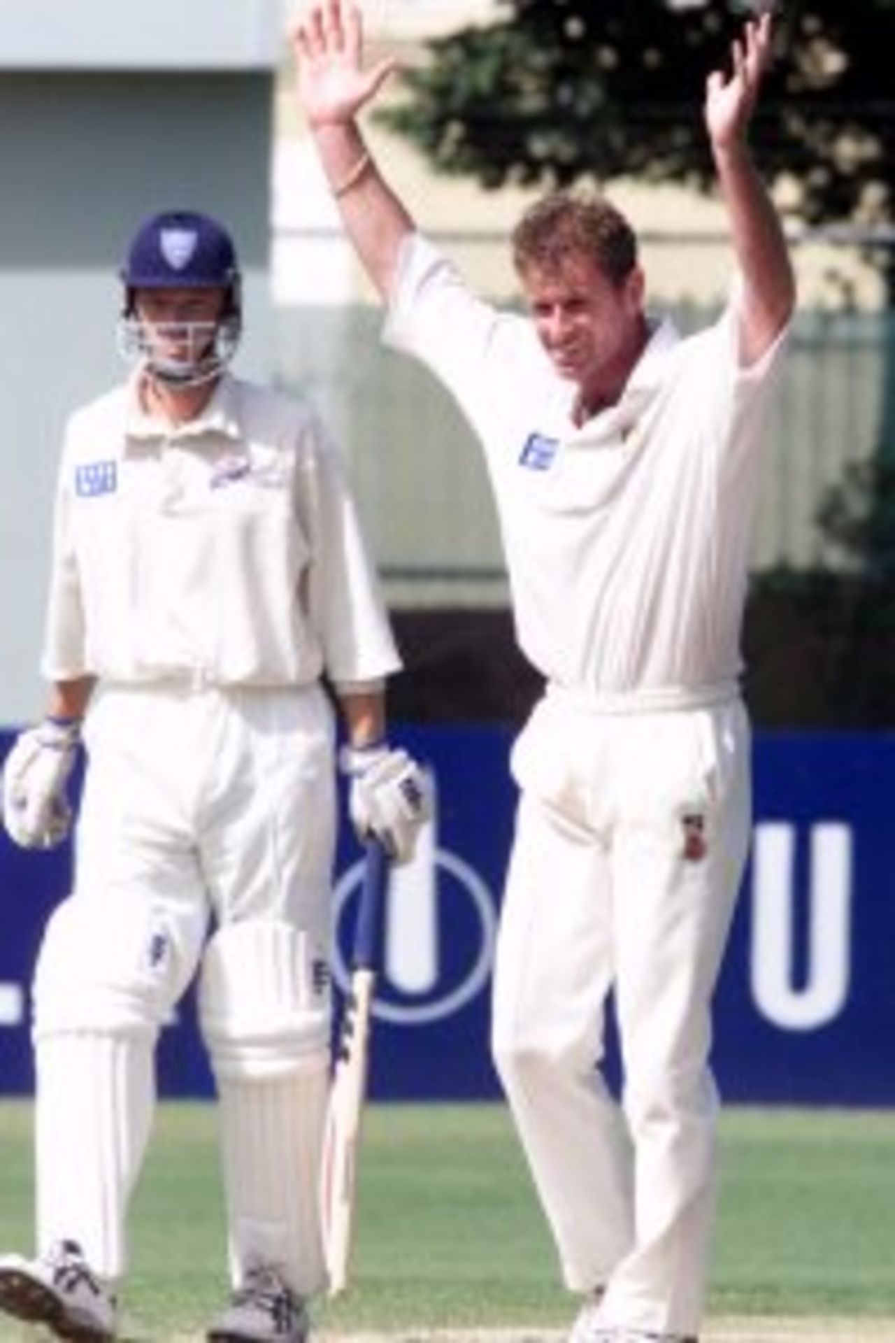 4 March 2000: Paul Reiffel from Victoria is jubilant after taking the LBW wicket of Brett Van Deinsen from New South Wales during the match Between N.S.W. and Victoria at the Punt Road Oval, Melbourne Australia.