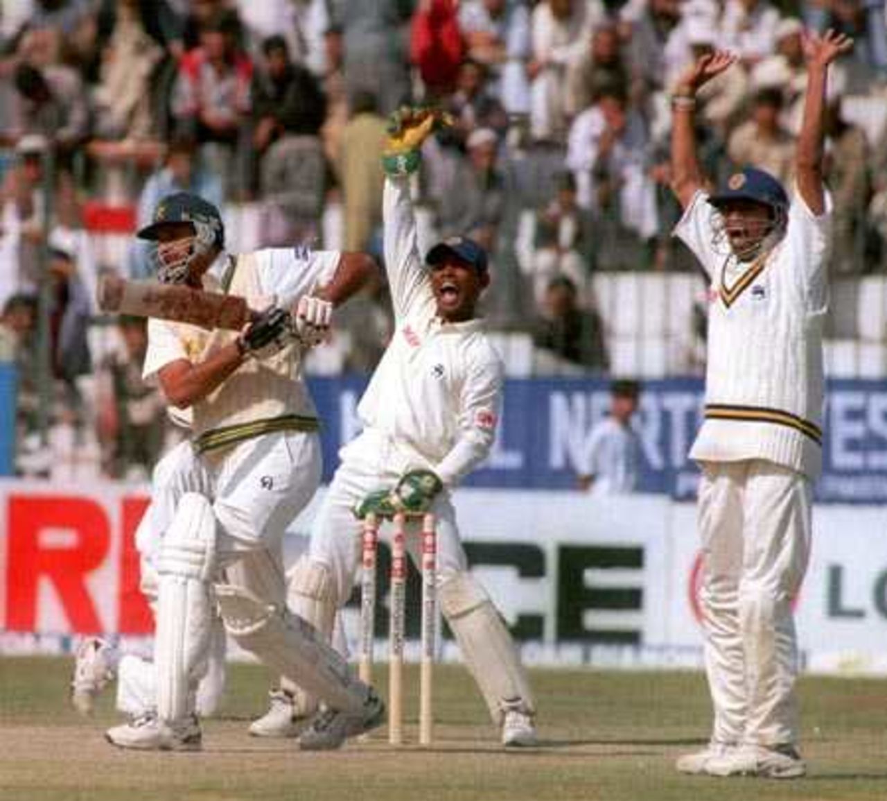 Kaluwitharan appealing against Arshad Khan, Pakistan v Sri Lanka, 2nd Test 5-9 March 2000
