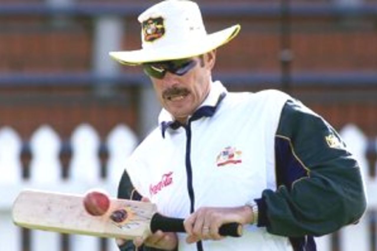 John Buchanan, who is yet to taste defeat in his seven-Test reign as coach, conducts catching practice at the Basin Reserve, Wellington, as the Australians prepare for the second Test against New Zealand.