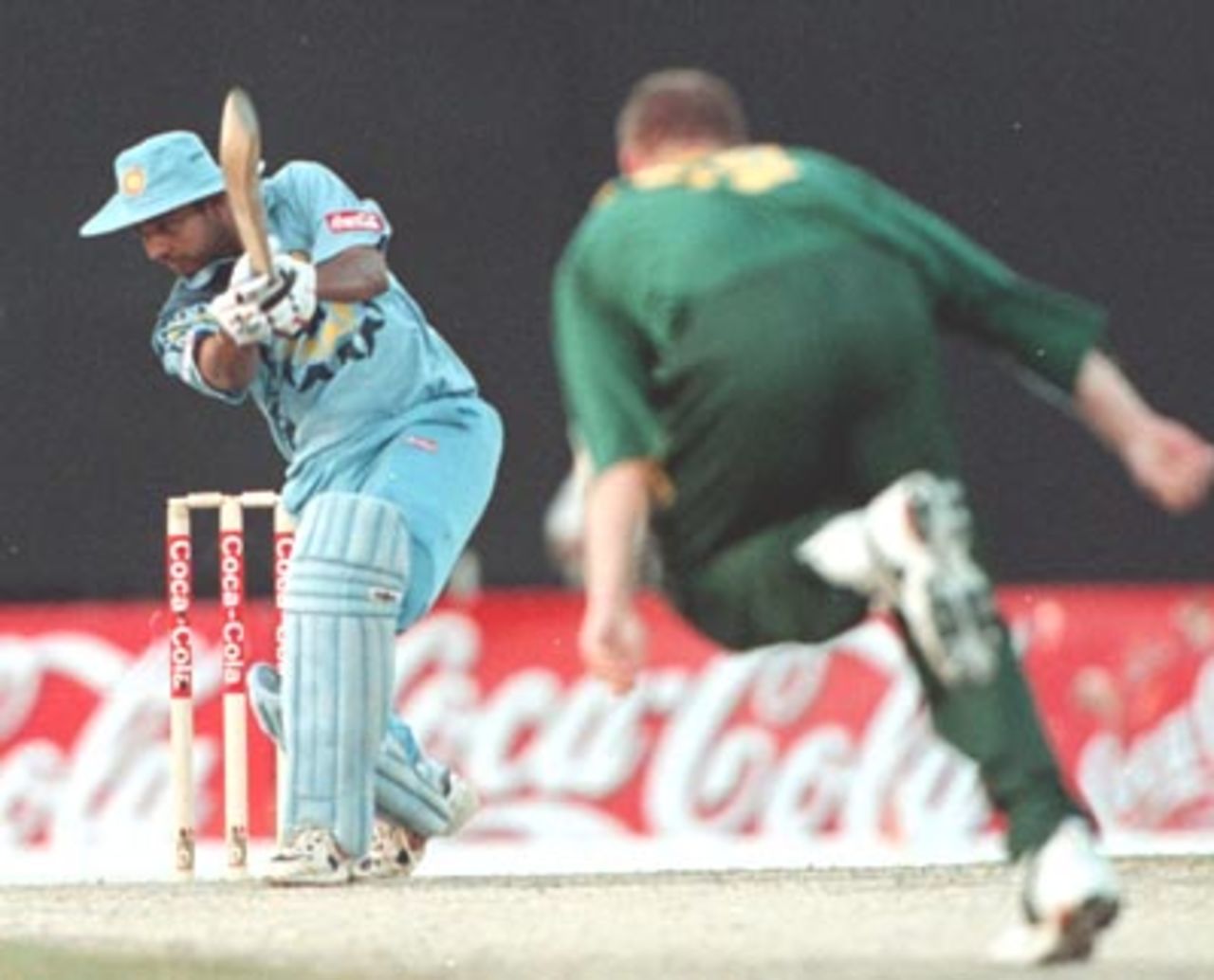 Ajay Jadeja smashes Klusener through cover India v South Africa, Coca-Cola Cup, 1999/00, Sharjah C.A. Stadium, 22 March 2000
