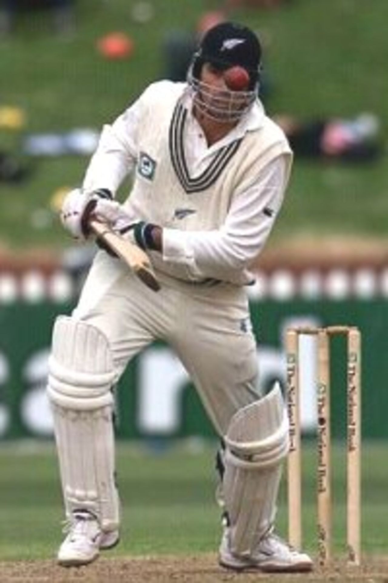 26 Mar 2000: Stephen Fleming of New Zealand keeps his eye on the ball, on his way to a half century, during day three of the second test between New Zealand and Australia at the Basin Reserve, Wellington, New Zealand.