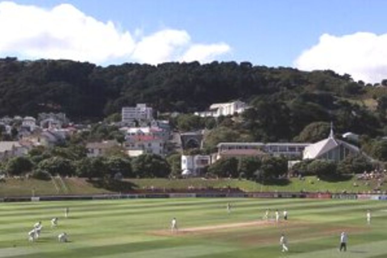 27 Mar 2000: General view of the Australian team in the field, during day four of the second test between New Zealand and Australia at the Basin Reserve, Wellington, New Zealand.