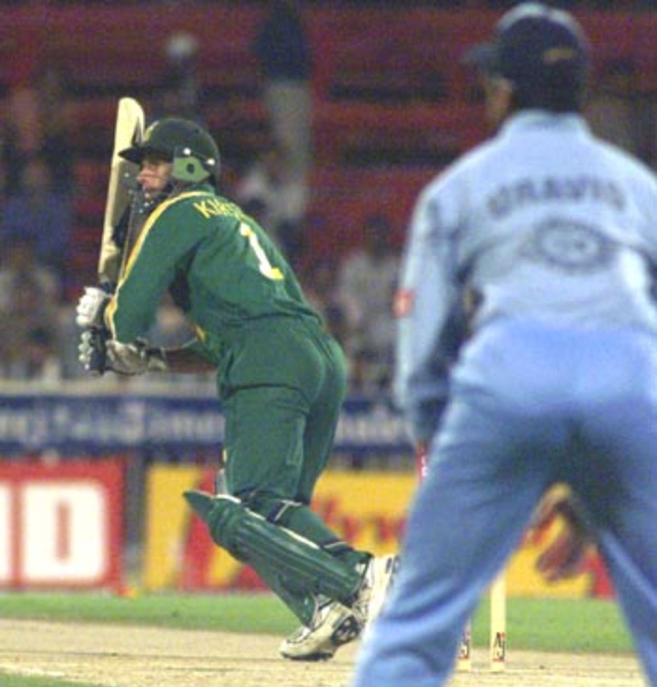 South African opener Gary Kirsten in action, Coca-Cola Cup 1999/00, Sharjah C.A. Stadium, 27 March 2000