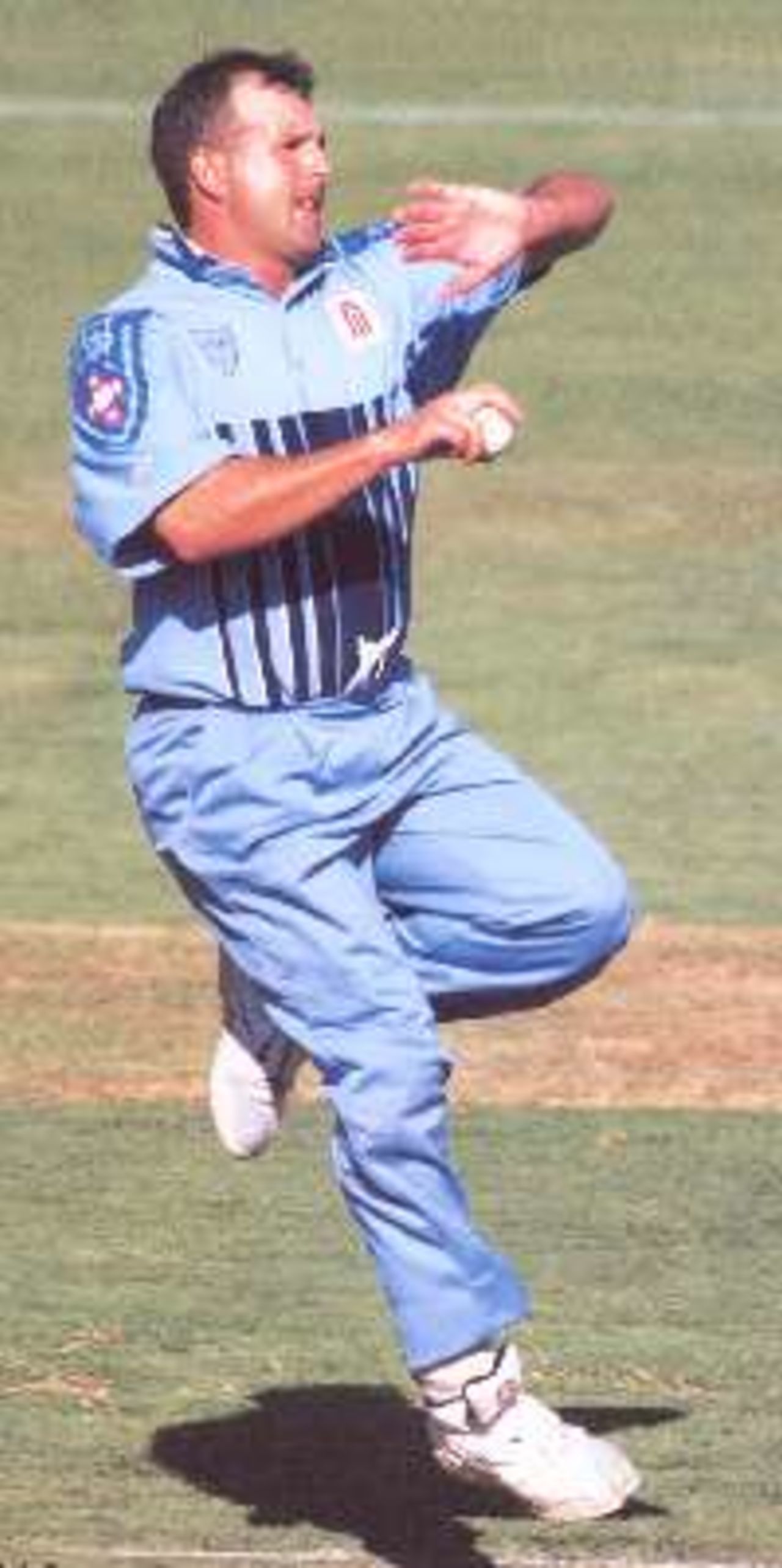 New South Wales all-rounder Brad McNamara bowling