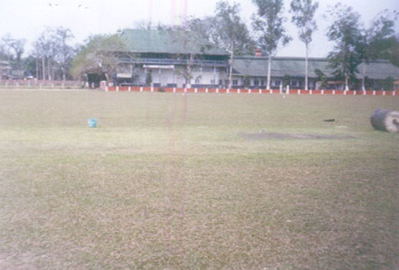 A View from the mid wicket position at the Jorhat Gymkhana Ground