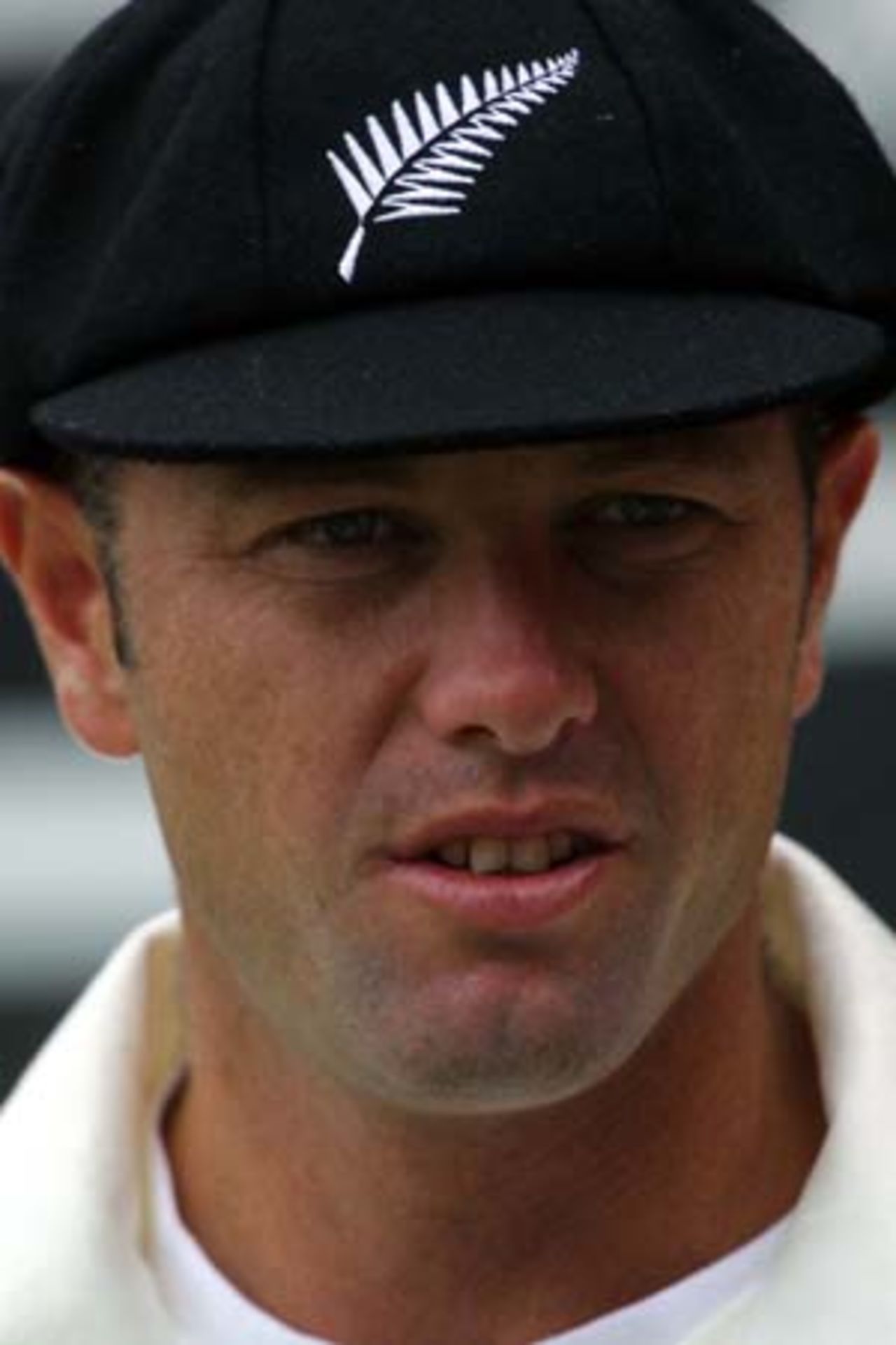 New Zealand opening batsman Mark Richardson while in the field. 1st Test: New Zealand v Pakistan at Eden Park, Auckland, 8-12 March 2001 (8 March 2001).