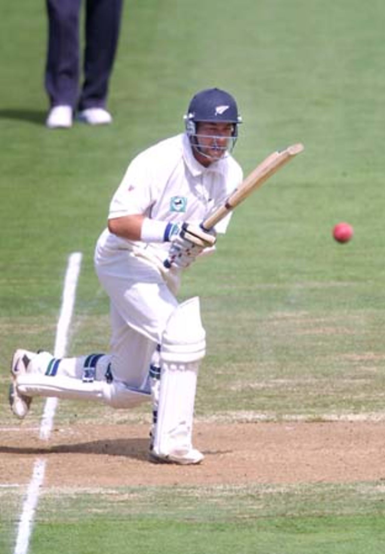 New Zealand batsman Craig McMillan plays a ball into the off side during his first innings of 54. 1st Test: New Zealand v Pakistan at Eden Park, Auckland, 8-12 March 2001 (10 March 2001).