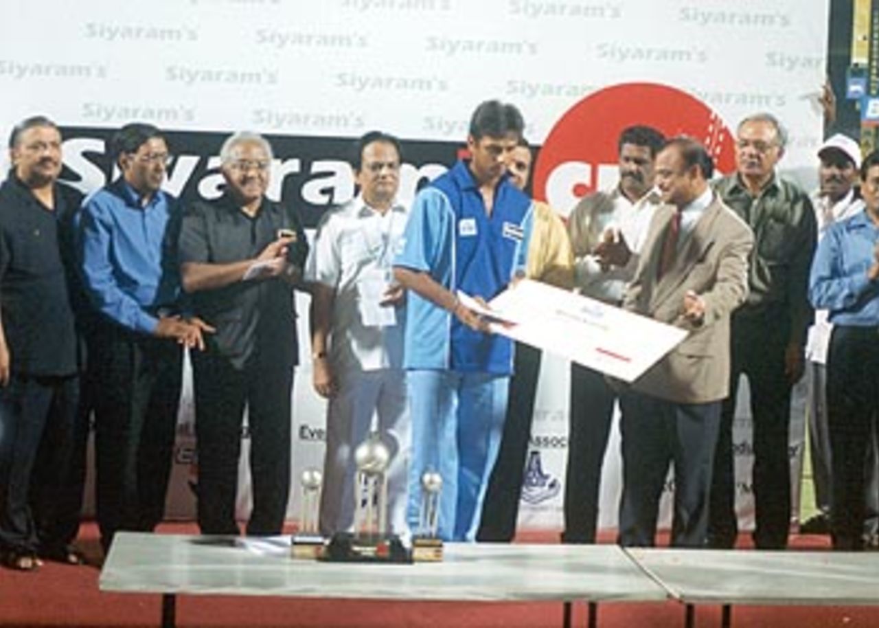 23 March 2001: Australia in India, India-Australia Exhibition Match 2001, Siyaram Cup (Gujarat  Relief Fund One-Day), MA Chidambaram Stadium, Chepauk, Chennai.