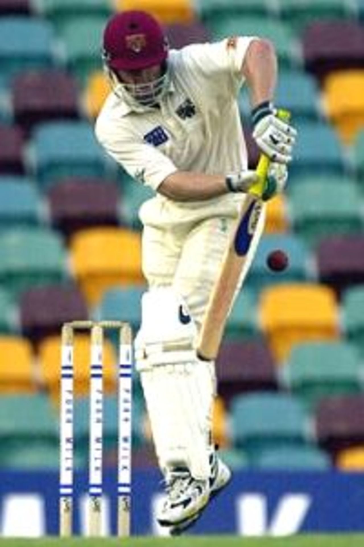 Clinton Perren of the Bulls in action during the last session on day four of the Pura Cup Final between the Queensland Bulls and the Victoria Bushrangers held at the Gabba, Brisbane, Australia.