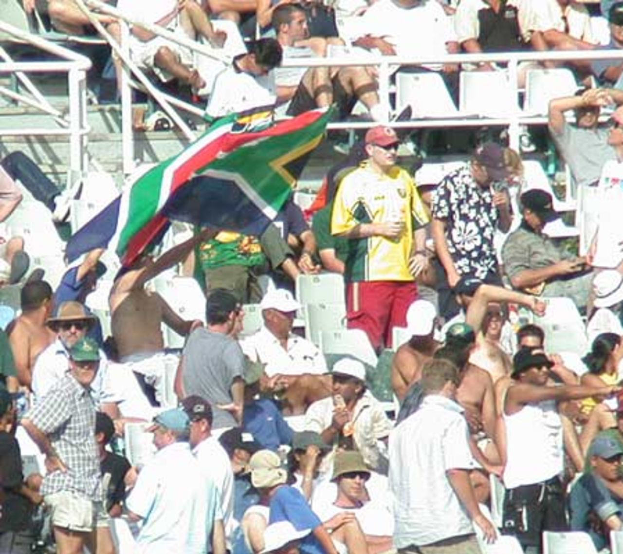 The South African flag flying at Newlands