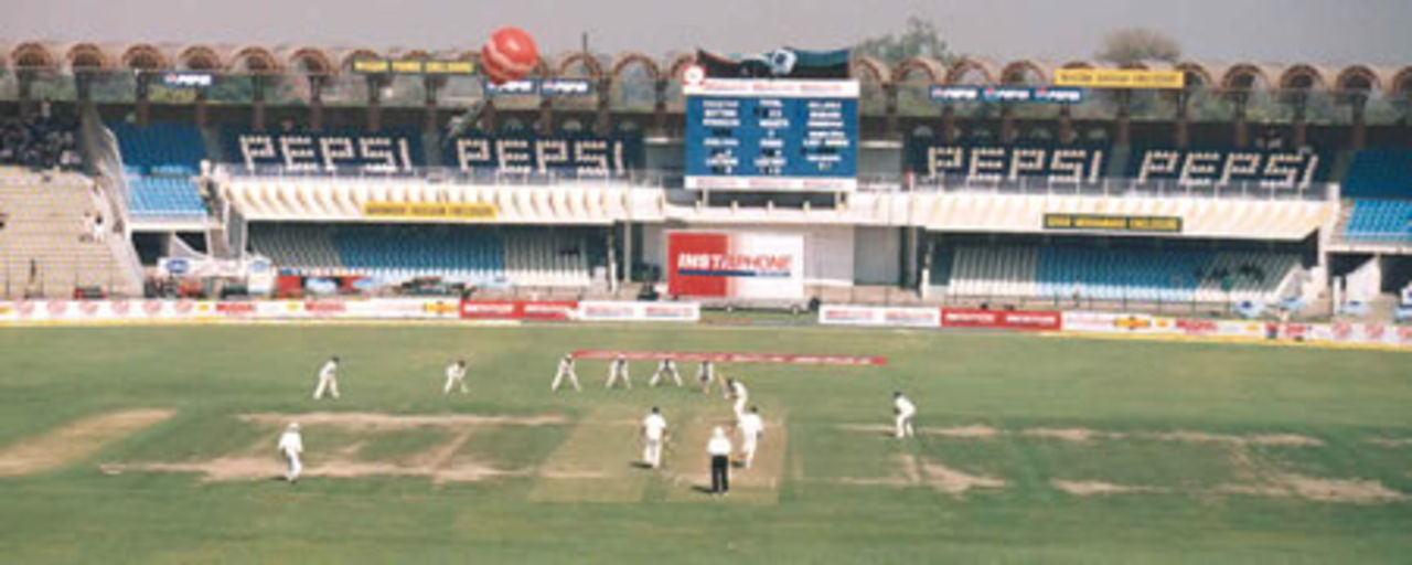 A view of the Gaddafi Stadium during the ATC final, 10 Mar 2002
