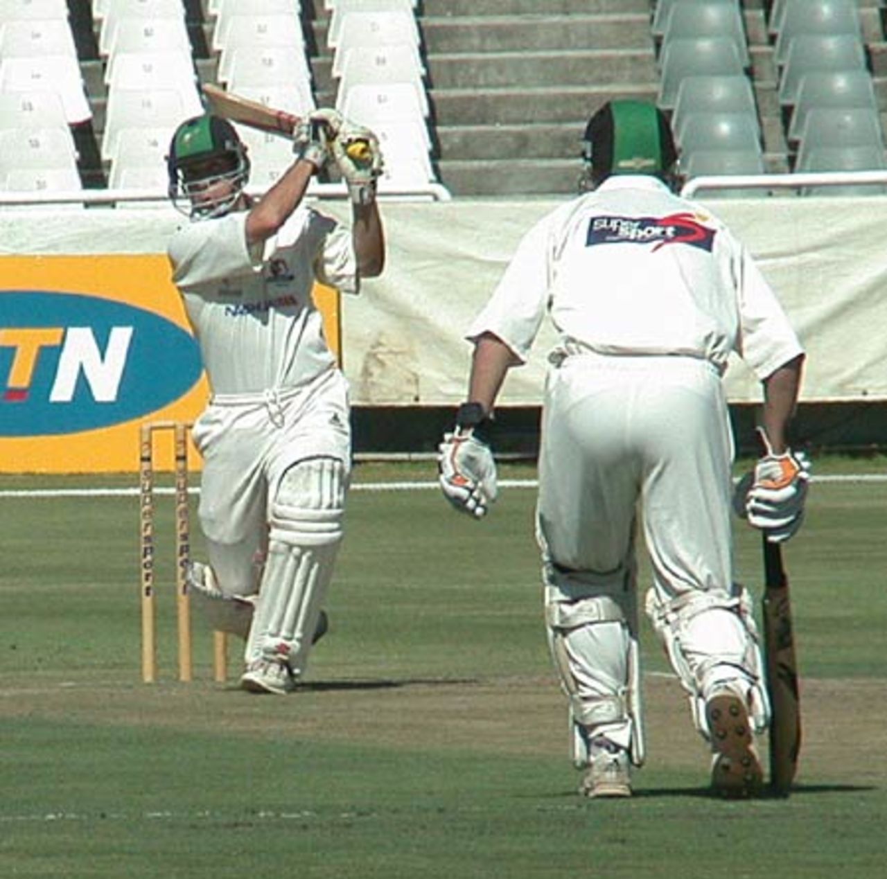 KZN captain Dale Benkenstein drives a ball to the cover point boundary in a Supersport Series match at Newlands on Saturday
