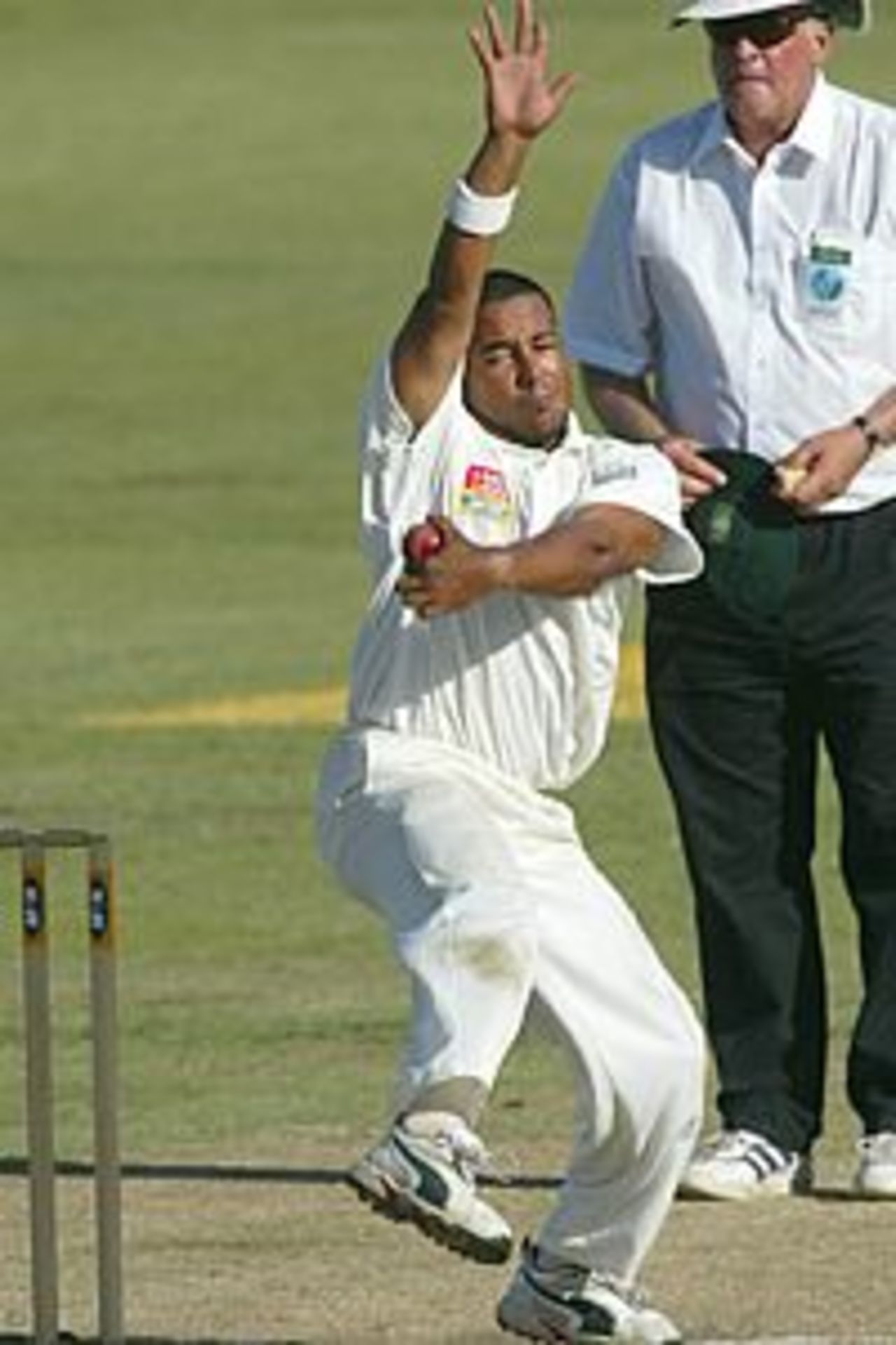 16 Mar 2002: Paul Adams of South Africa during the second day of the third test between South Africa and Australia, played at Kingsmead, Durban, South Africa.