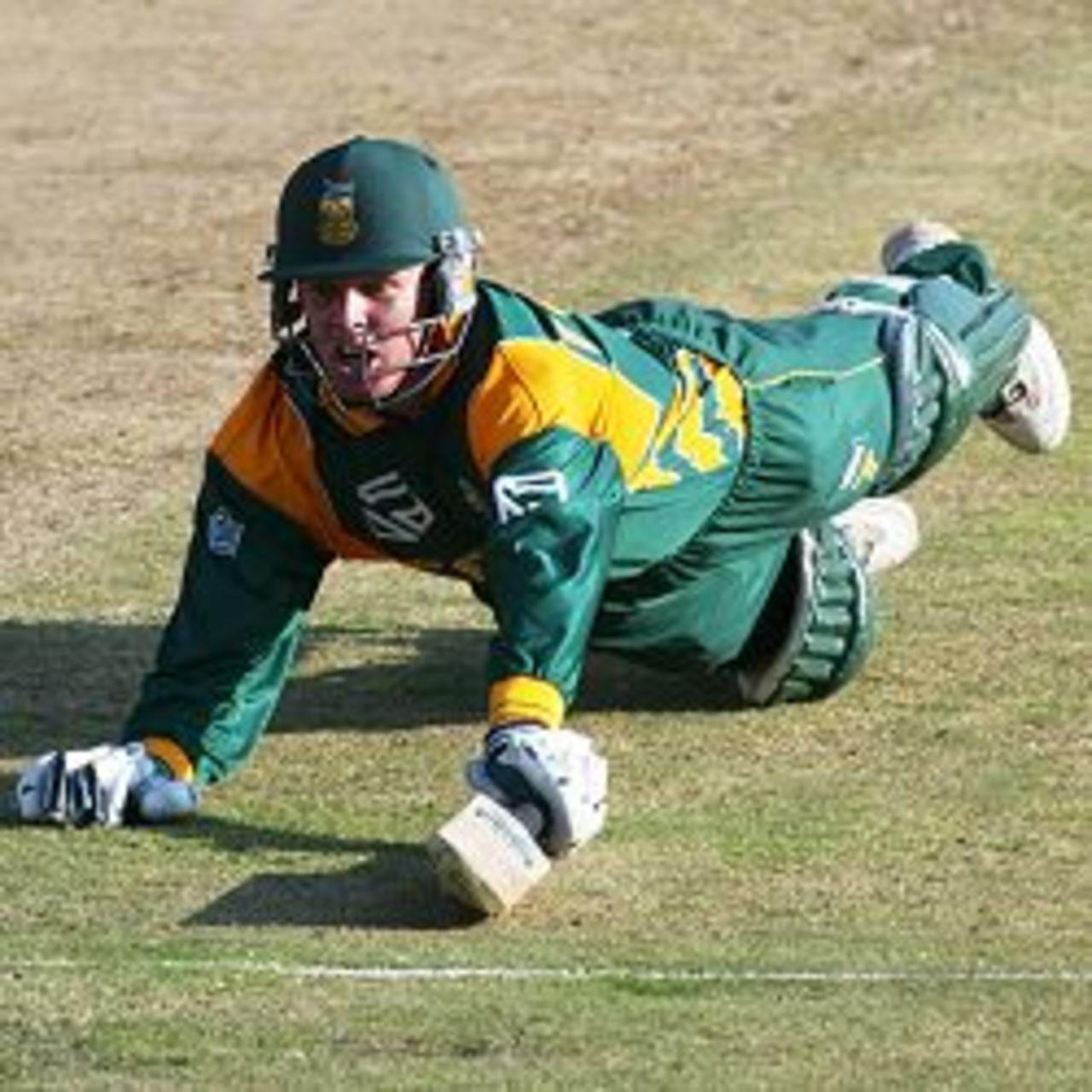 24 Mar 2002: Shaun Pollock of South Africa is run out by Ricky Ponting during the 2nd one day International match between South Africa and Australia at SuperSport Park, Centurion, South Africa.