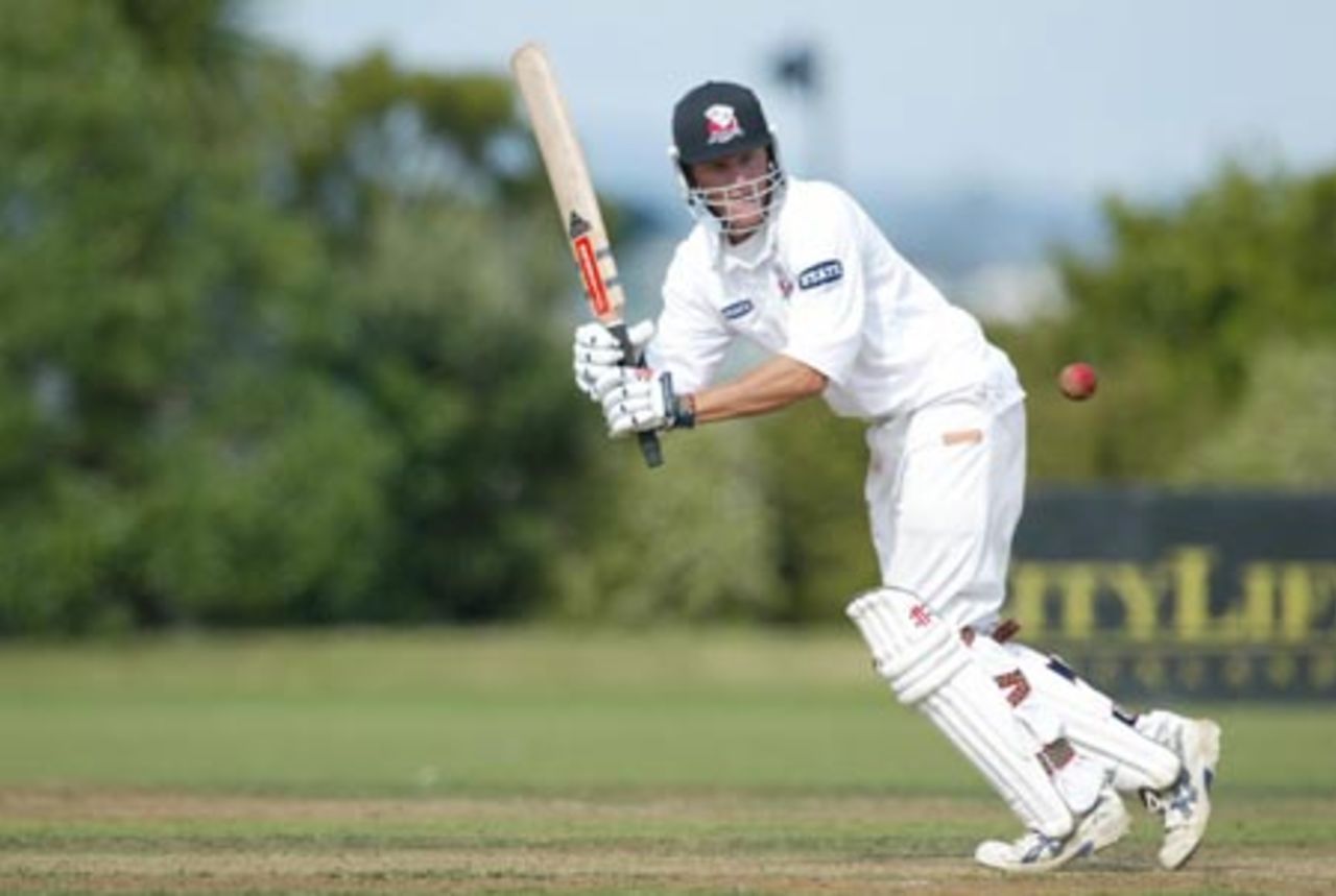 Auckland batsman Rob Nicol plays a delivery through square leg during his first innings of 42. State Championship: Auckland v Wellington at Colin Maiden Park, Auckland, 24-27 March 2002 (26 March 2002).