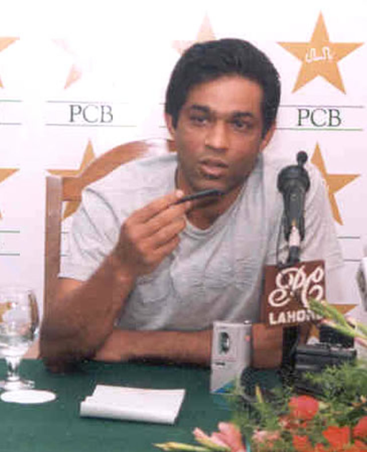 Rashid Latif at the Press Conference, Lahore, 20th March 2003