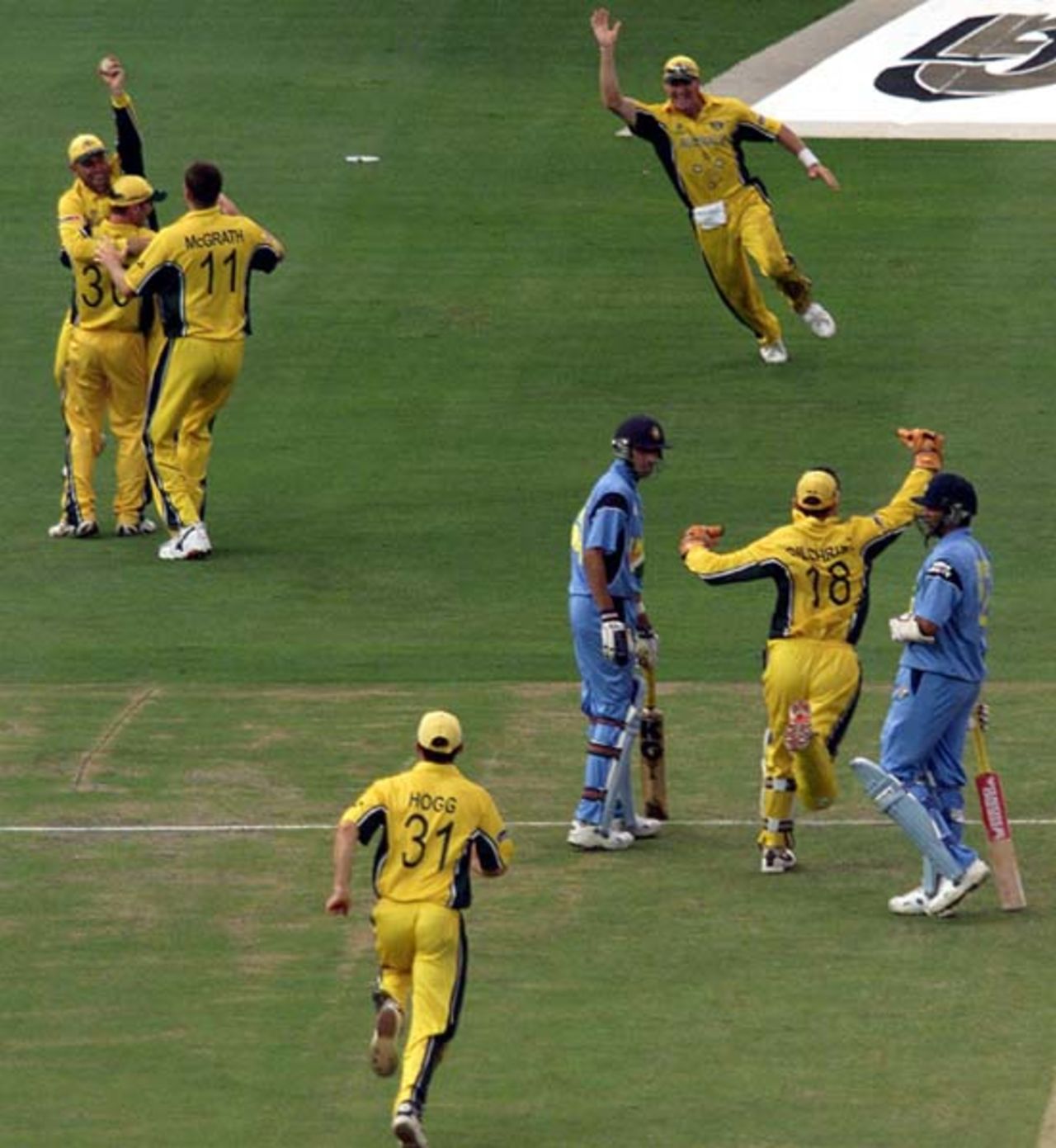 Bichel jumps for joy as Dravid begins the long walk back to the ...