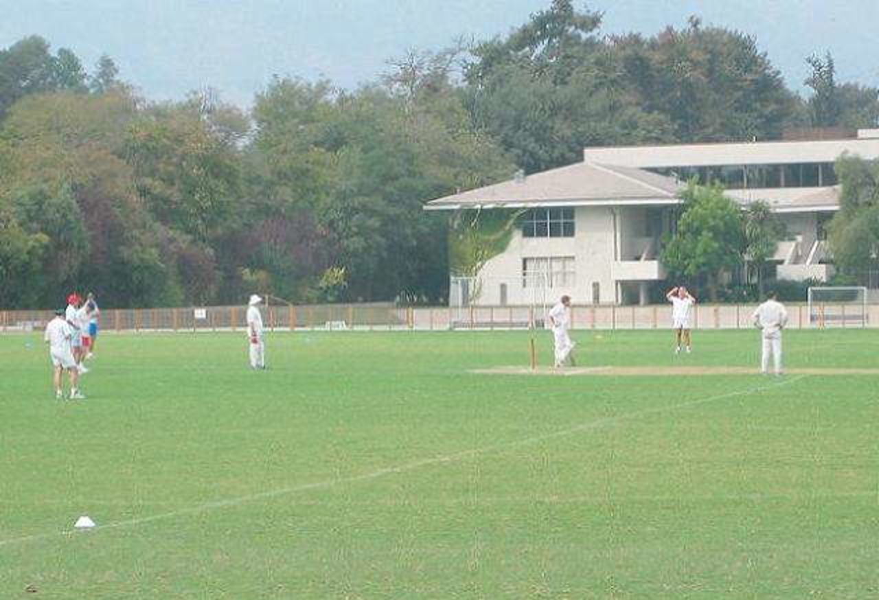 Paul Wollocombe (Las Condes) reflects on his massive 6 to mid-wicket on his way to a cavalier 29