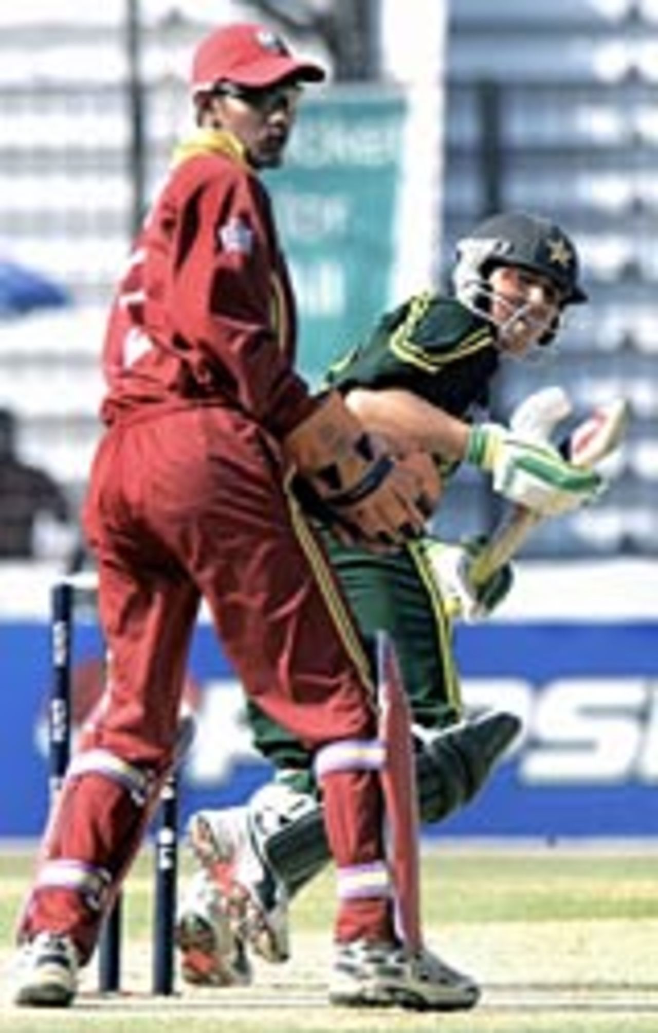 Salman Qadir on his way to 42, Pakistan v West Indies, U19 World Cup final, March 5, 2004