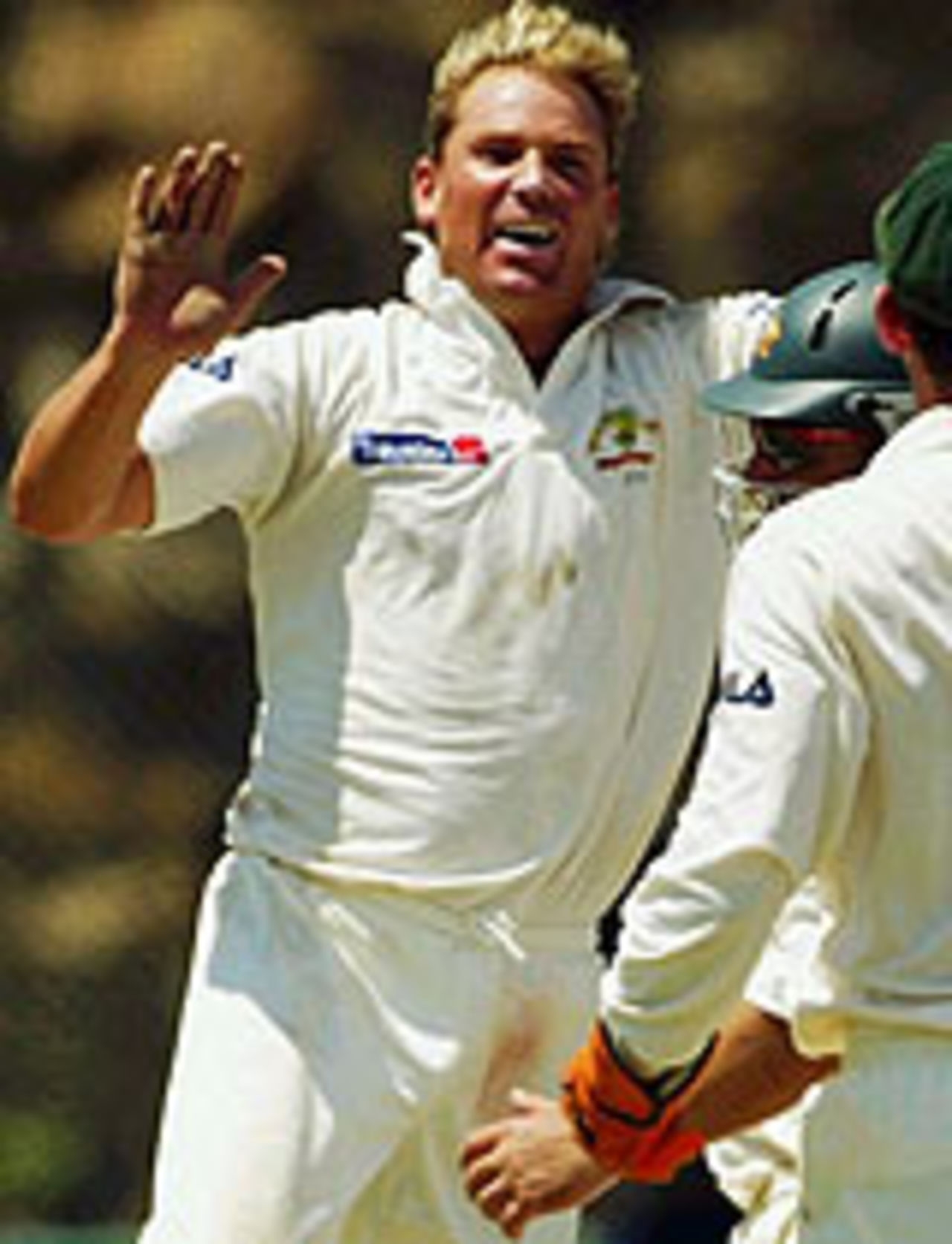 Shane Warne celebrates the wicket of Upul Chandana, Sri Lanka v Australia, 3rd Test, Galle, 3rd day, March 10, 2004