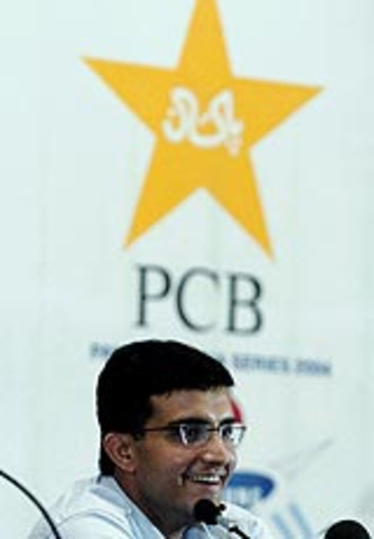 Sourav Ganguly attends a press conference in Lahore, India in Pakistan, March 10, 2004