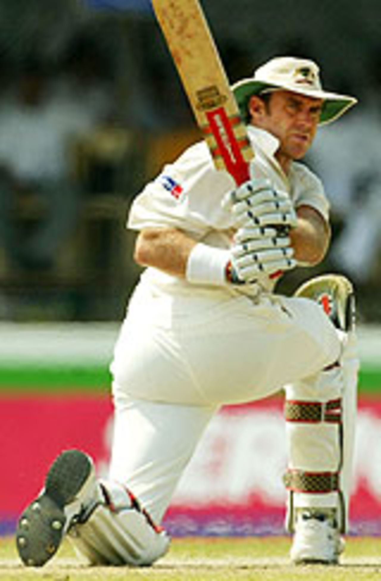 Matthew Hayden sweeps the ball, Sri Lanka v Australia, 1st Test, Galle, March 11, 2004