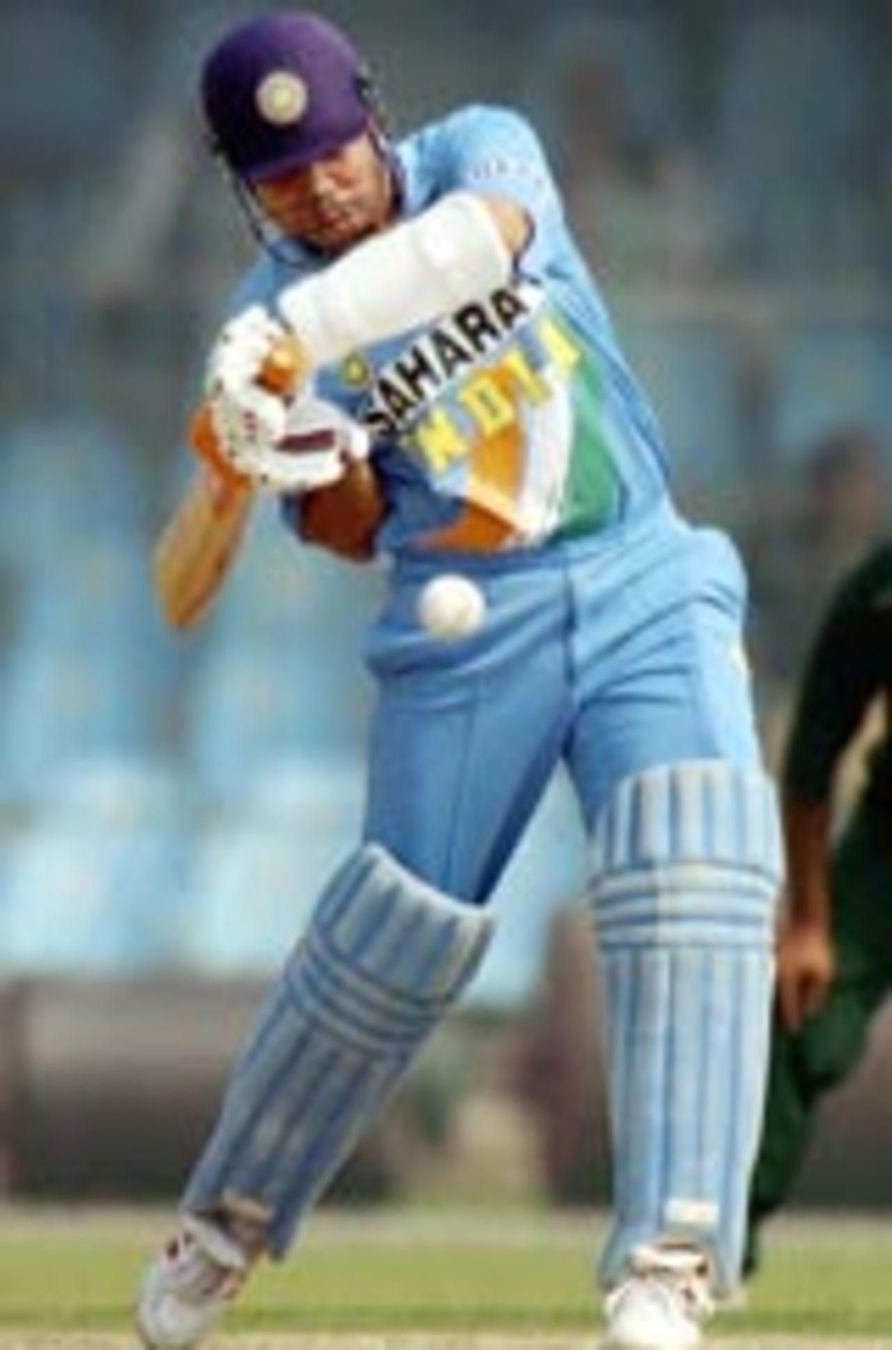 Virender Sehwag smashes one through the off side, Pakistan A v Indians, Lahore, March 11, 2004