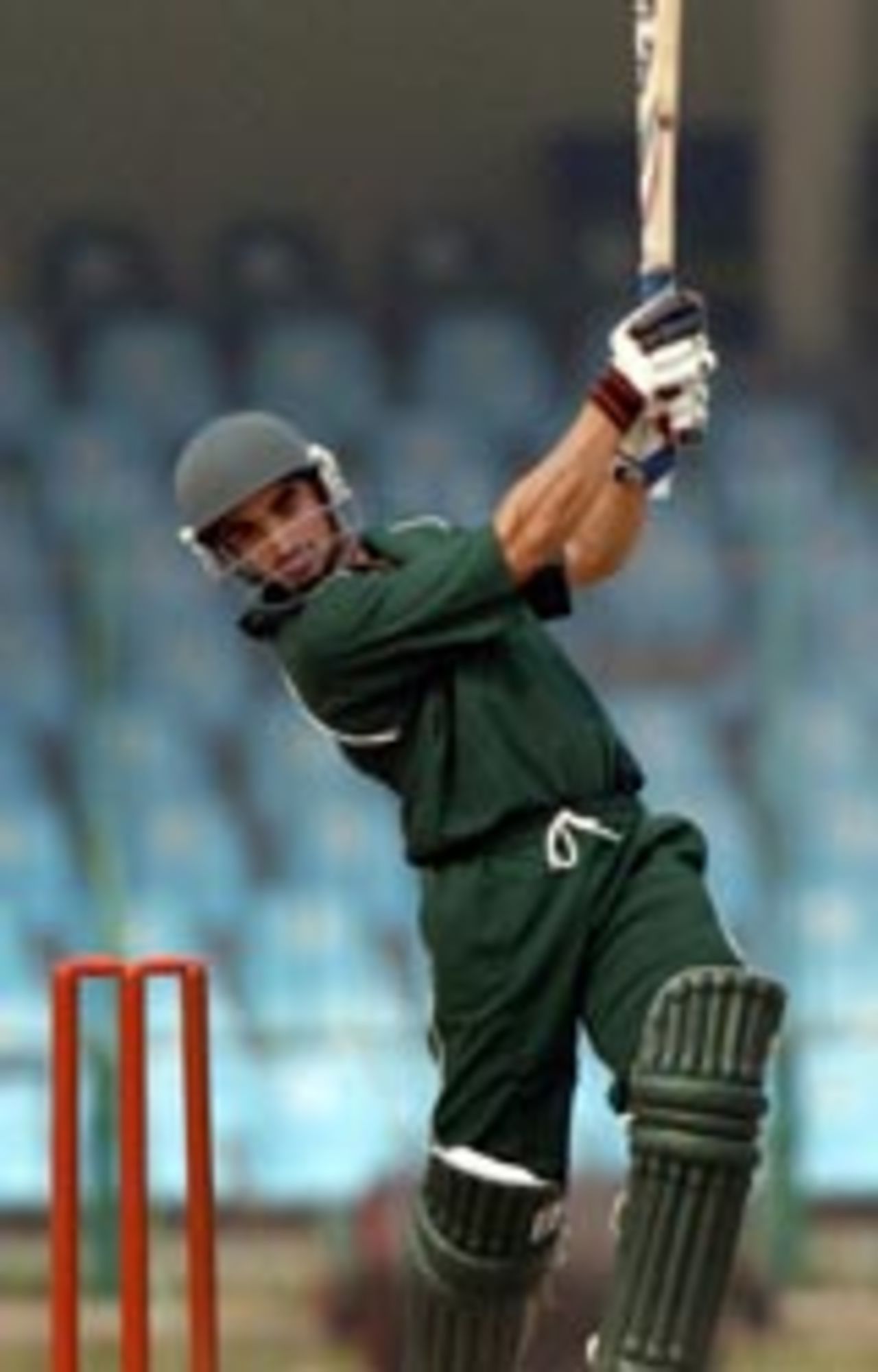 Imran Nazir steps away and lashes out, Pakistan A v Indians, Lahore, March 11, 2004