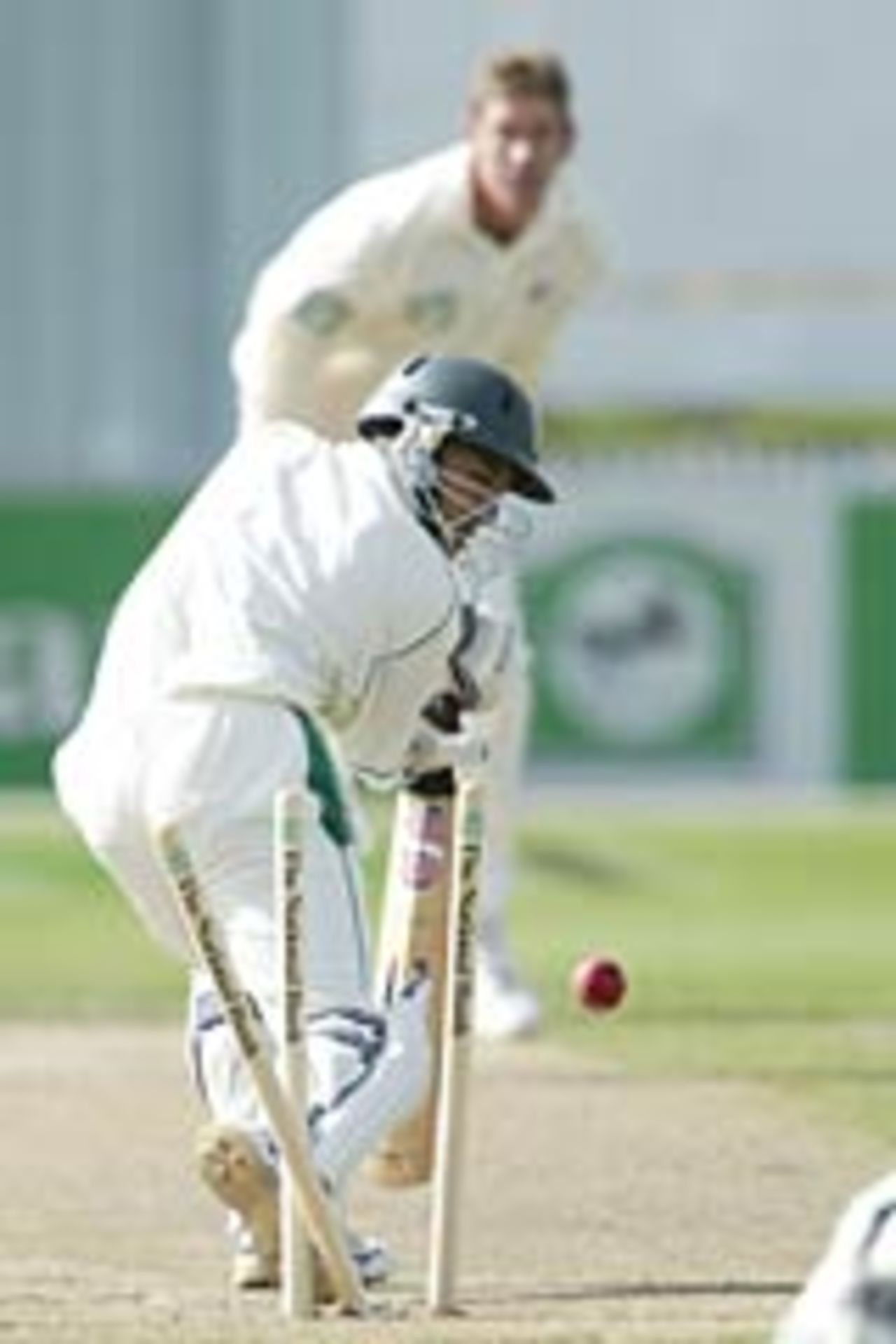 Paul Adams clean bowled, New Zealand v South Africa, Hamilton, 1st Test, March 11, 2004