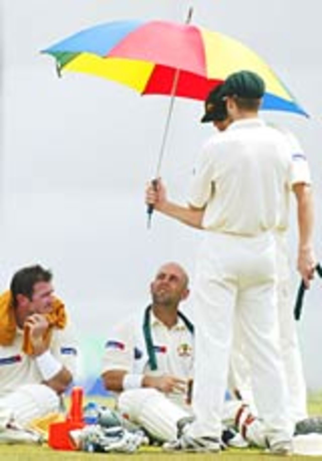 Darren Lehmann and Damien Martyn take a breather , Sri Lanka v Australia, 1st Test, Galle, March 11, 2004